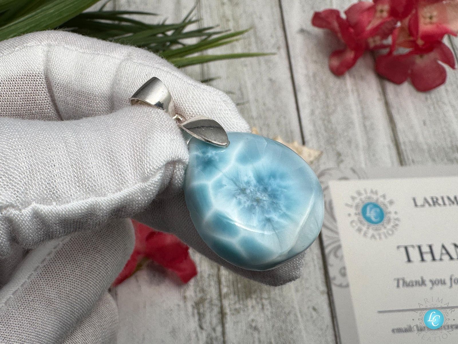 AAAA Super Blue Larimar Cabochon Dominican Teardrop Stone for Jewelry Making