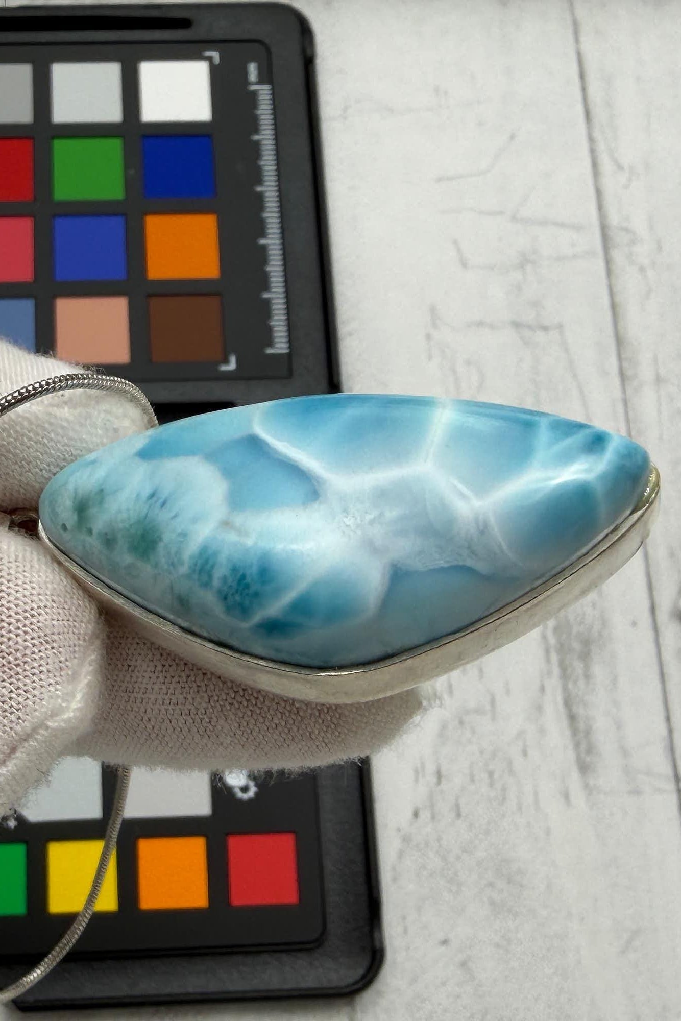 Ocean Blue Statement Necklace, 21st Birthday Gift for Her, Rare Dominican Larimar Luxury Jewelry