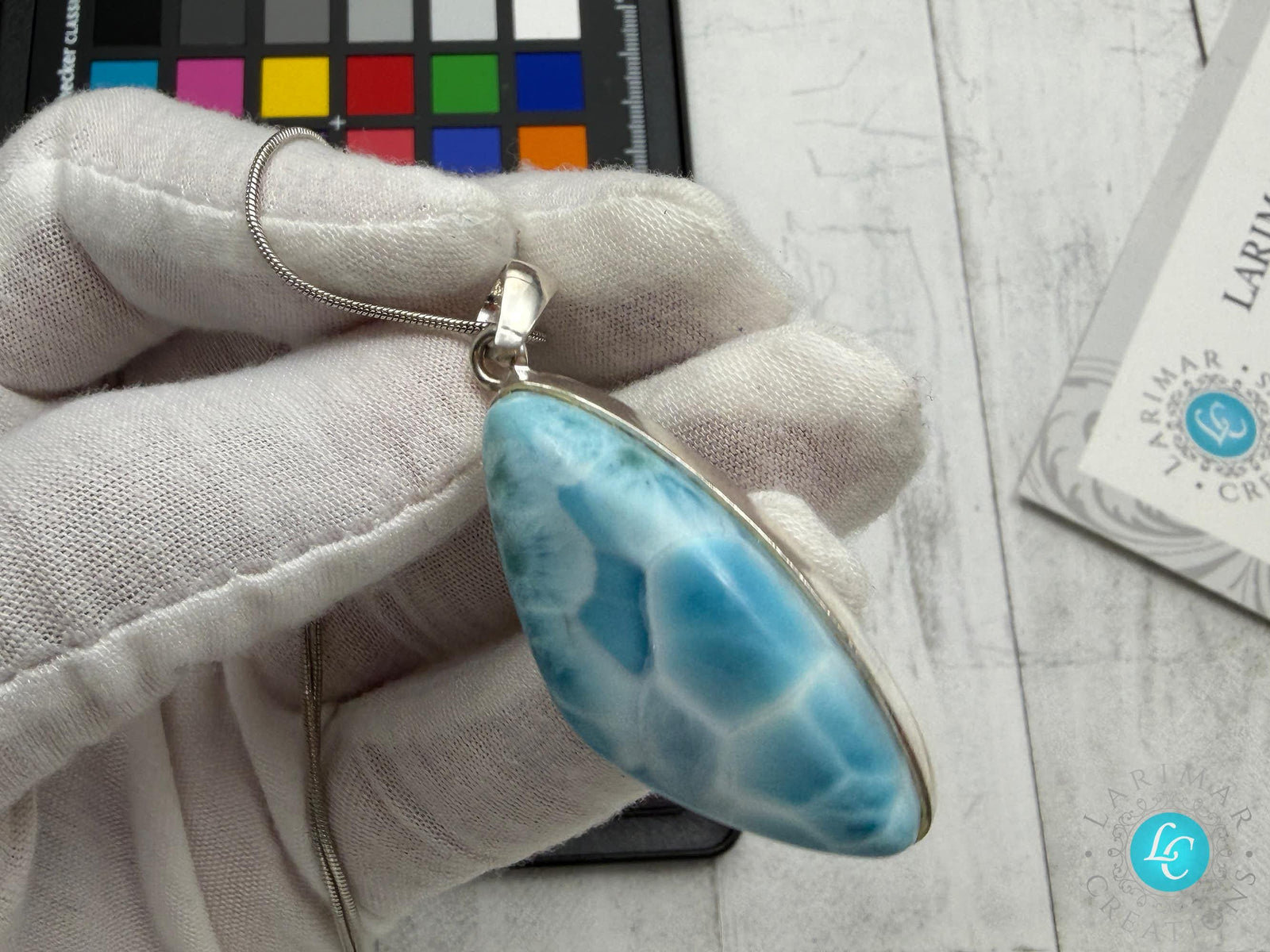 Ocean Blue Statement Necklace, 21st Birthday Gift for Her, Rare Dominican Larimar Luxury Jewelry