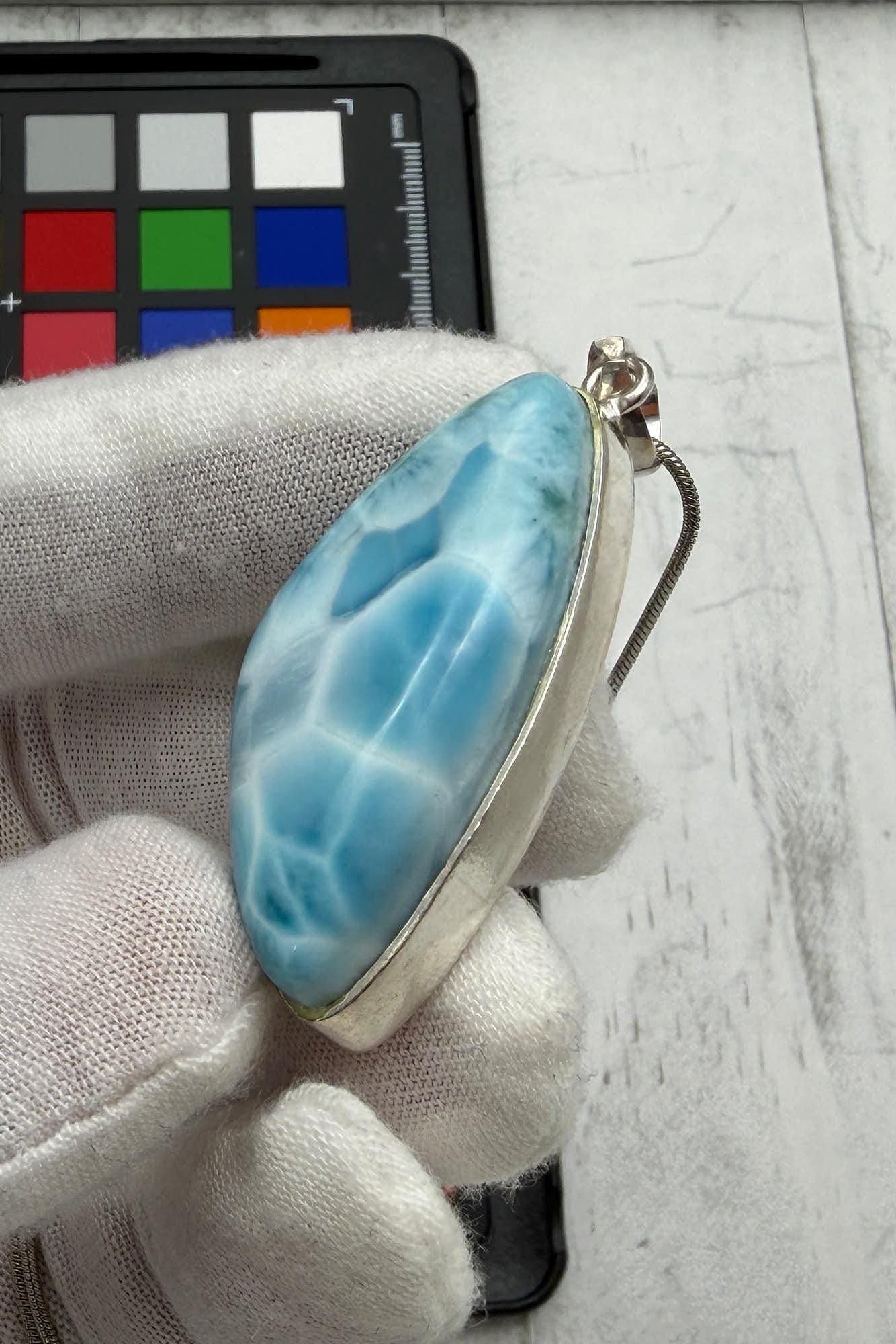 Ocean Blue Statement Necklace, 21st Birthday Gift for Her, Rare Dominican Larimar Luxury Jewelry