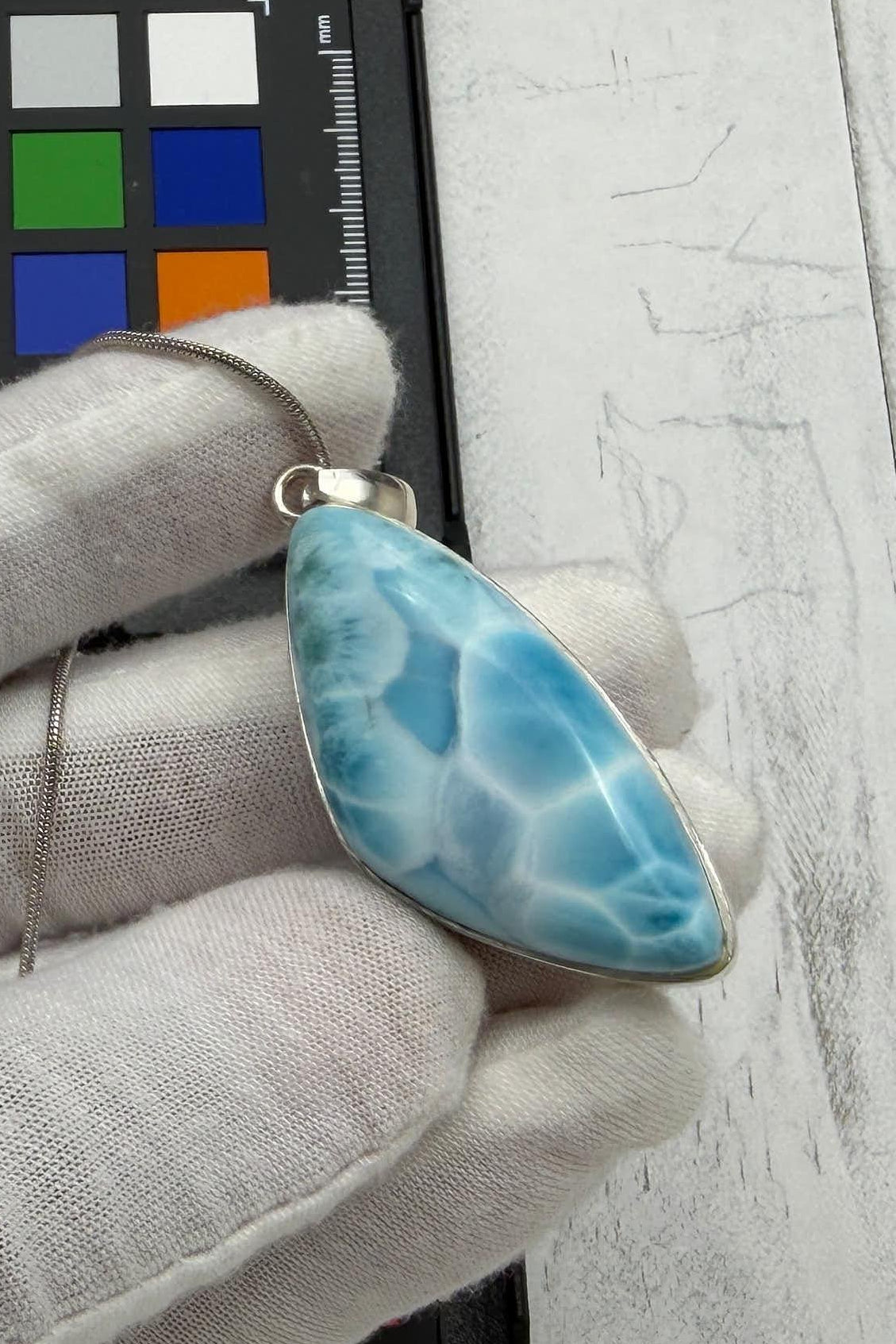 Ocean Blue Statement Necklace, 21st Birthday Gift for Her, Rare Dominican Larimar Luxury Jewelry