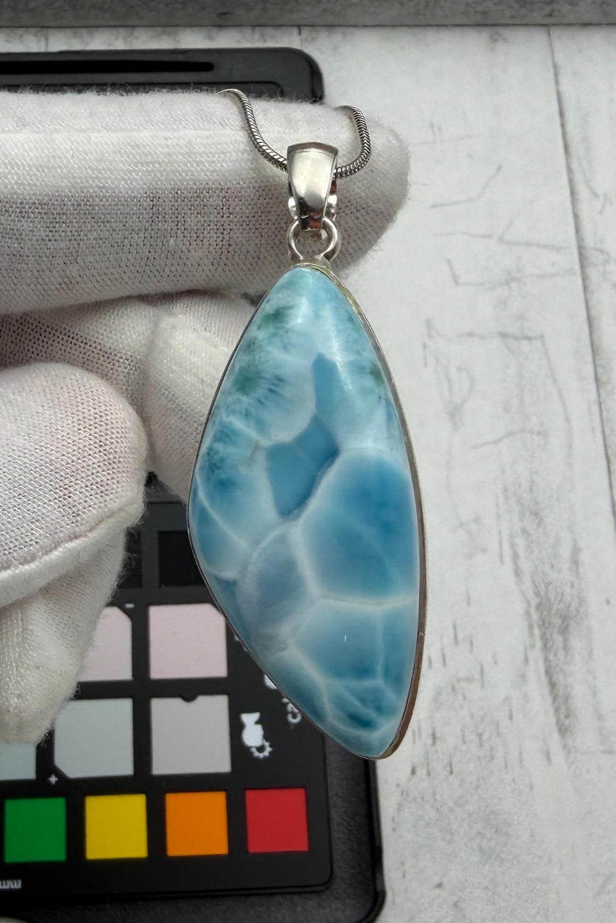 Ocean Blue Statement Necklace, 21st Birthday Gift for Her, Rare Dominican Larimar Luxury Jewelry