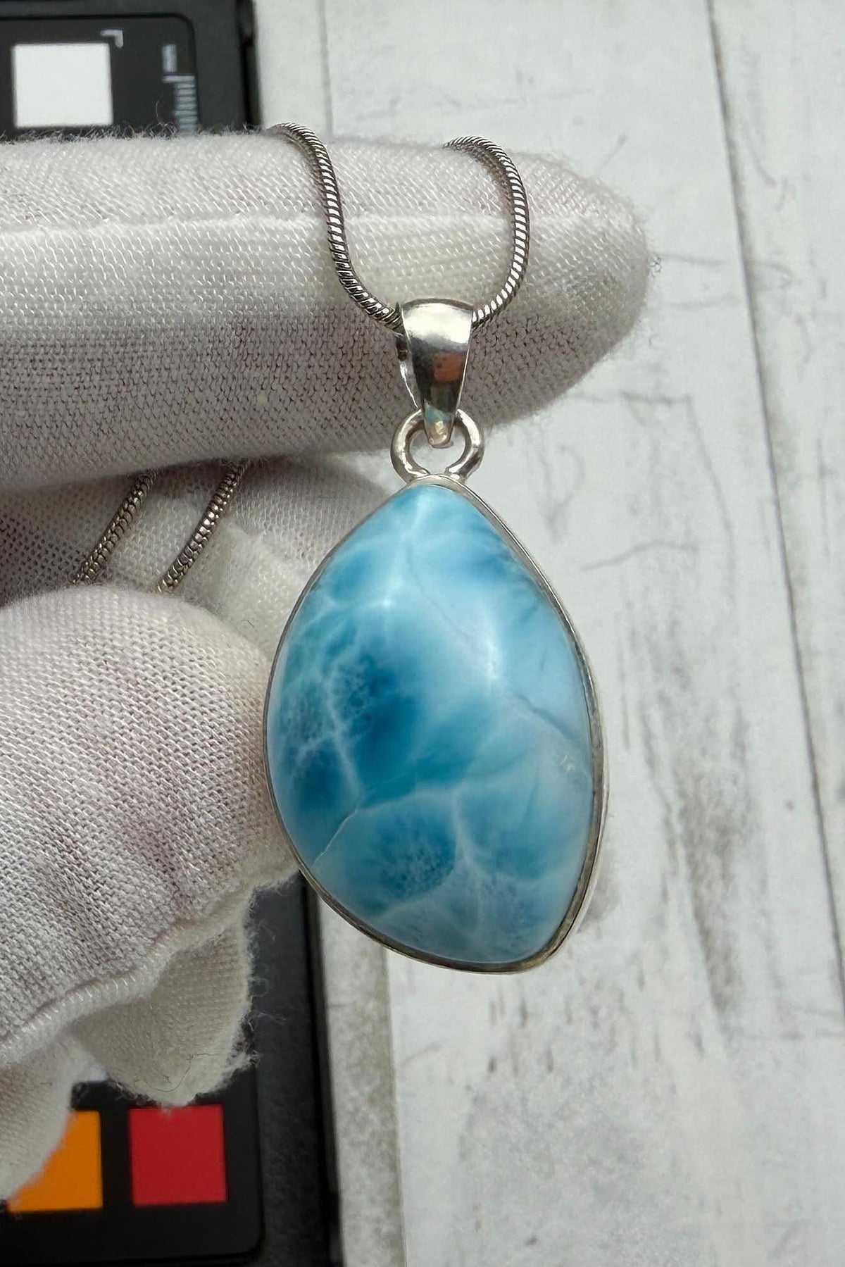 Larimar Oval Pendant Necklace, 925 Sterling Silver, Authentic Dominican Blue Gemstone, Boho Chic Jewelry, Gift for Her