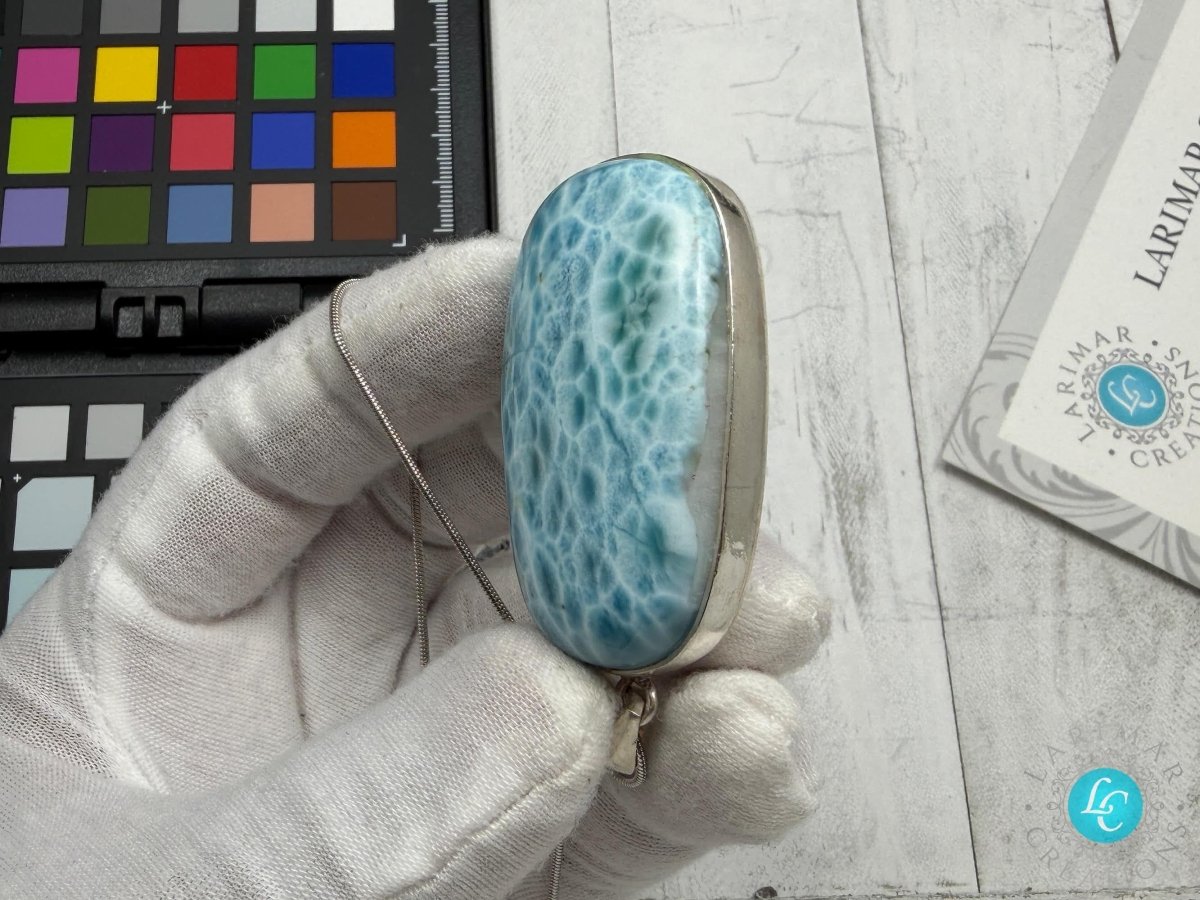 Large AAA Dominican Larimar Pendant - Larimar Creations