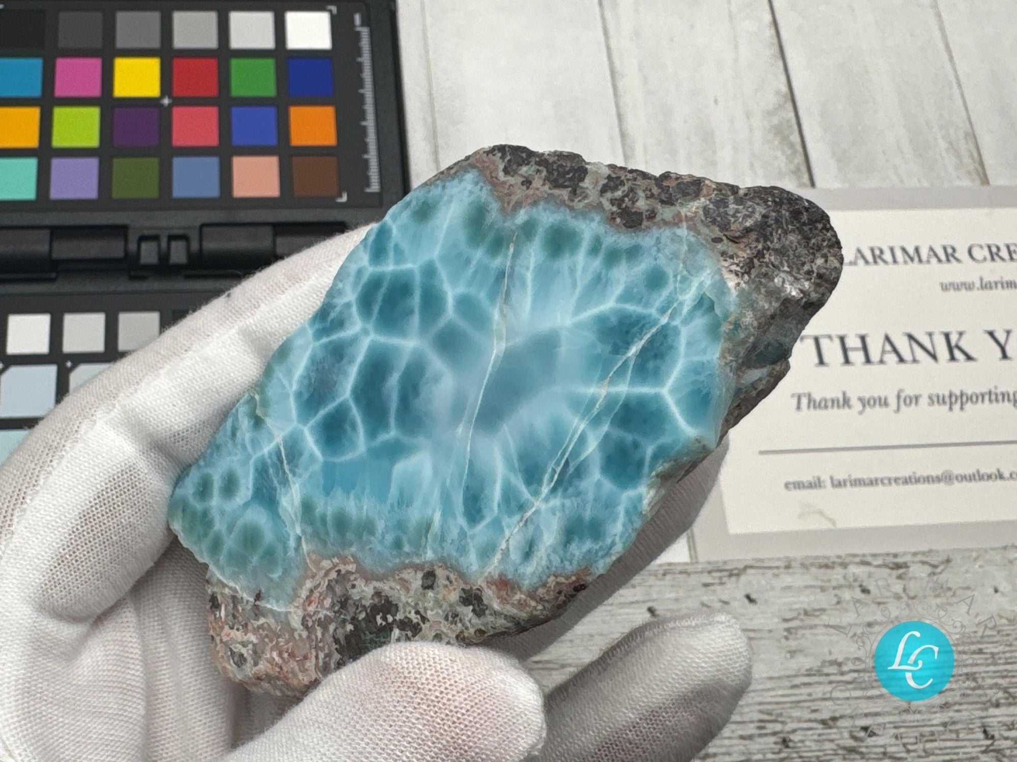 Large Dominican Larimar Freeform Gemstone Specimen - Larimar Creations