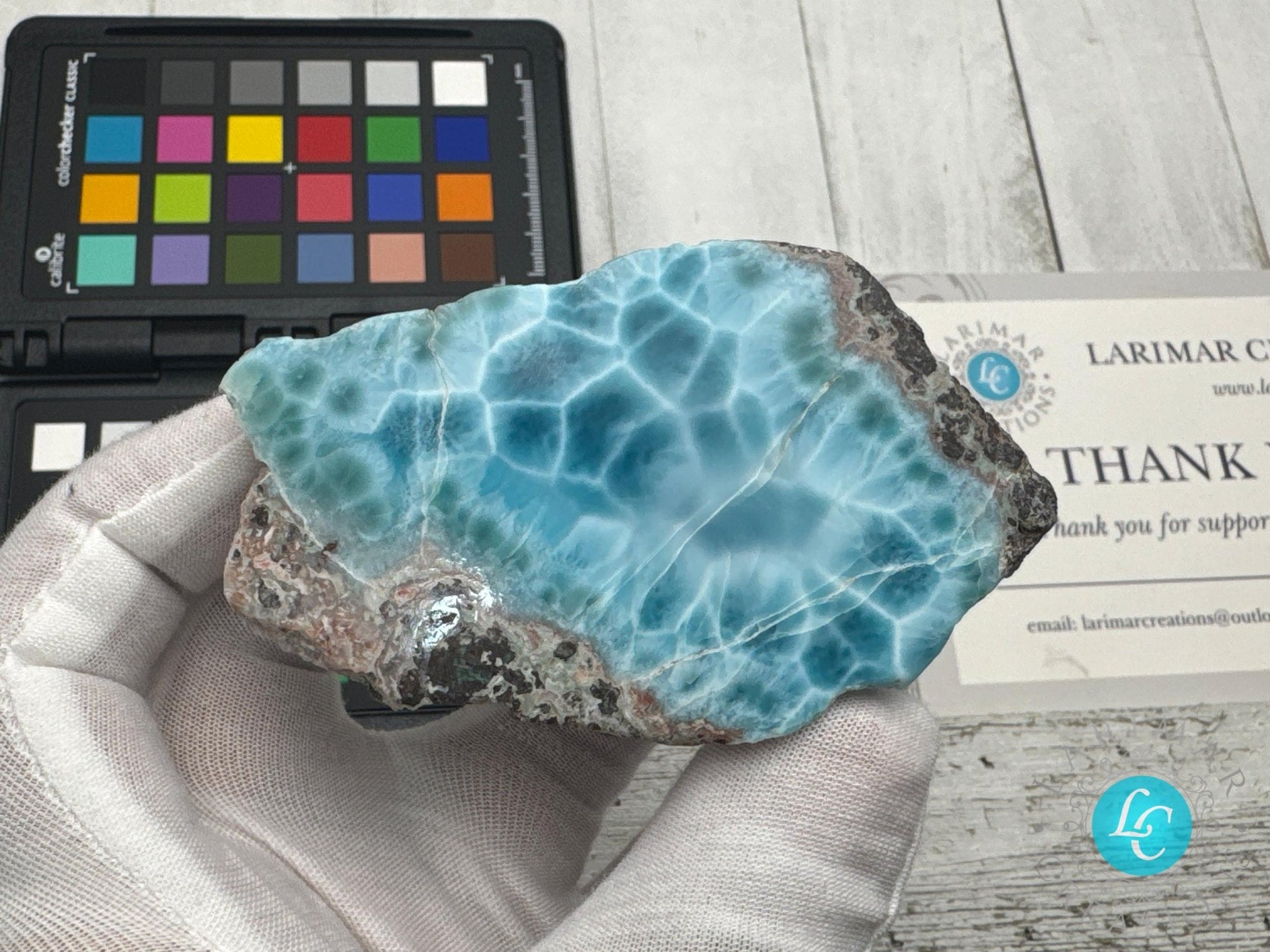 Large Dominican Larimar Freeform Gemstone Specimen - Larimar Creations