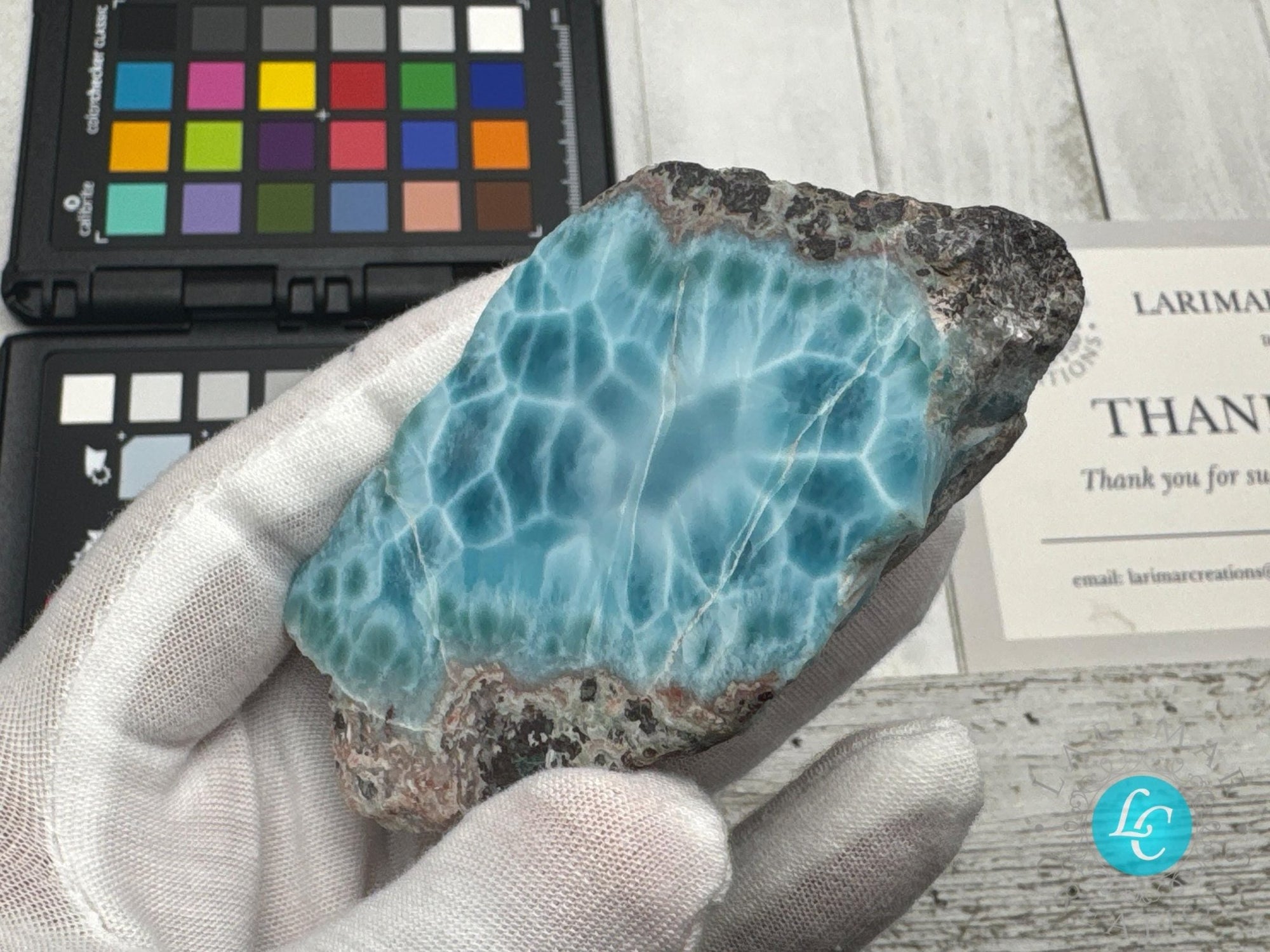 Large Dominican Larimar Freeform Gemstone Specimen - Larimar Creations