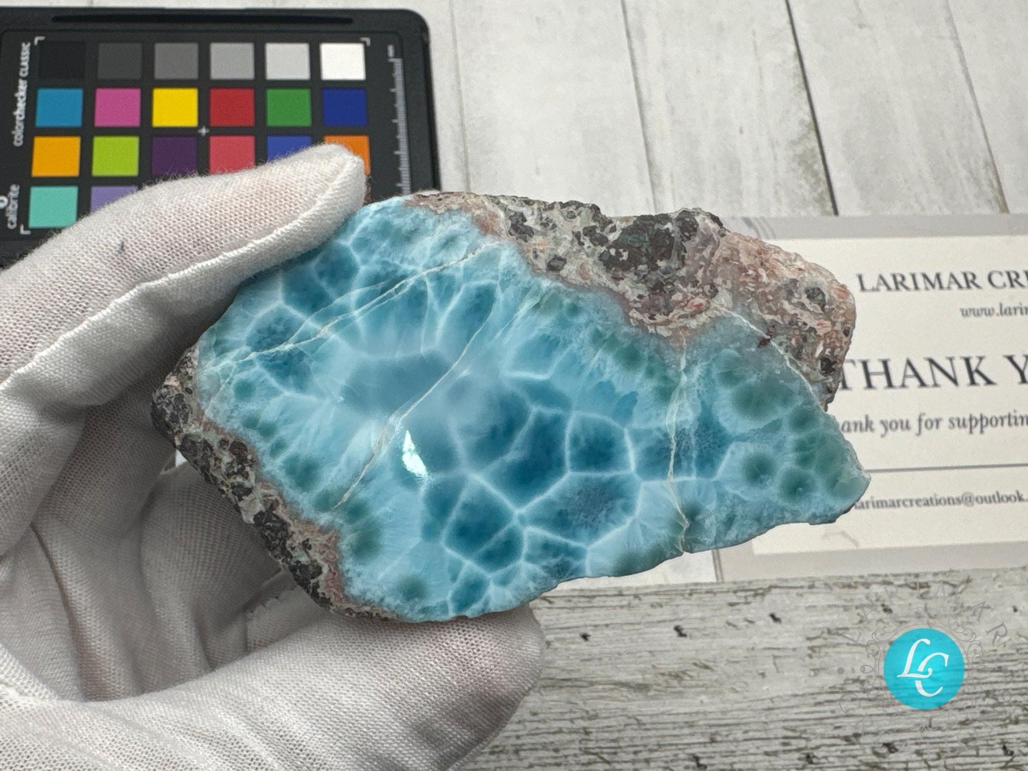 Large Dominican Larimar Freeform Gemstone Specimen - Larimar Creations