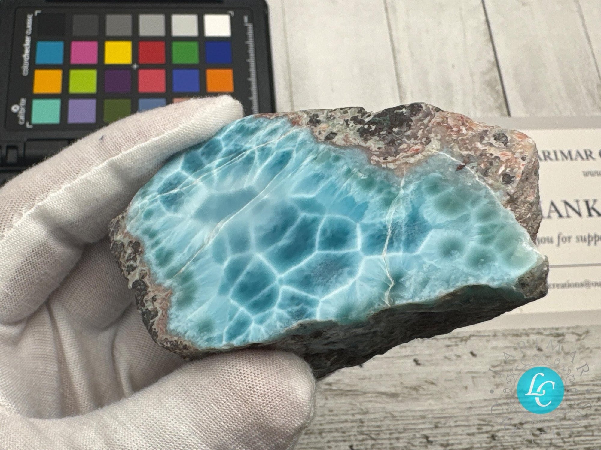 Large Dominican Larimar Freeform Gemstone Specimen - Larimar Creations