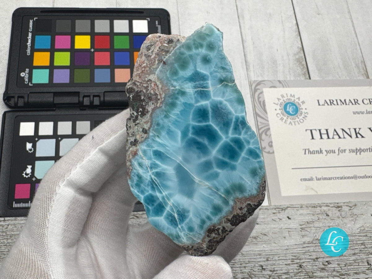 Large Dominican Larimar Freeform Gemstone Specimen - Larimar Creations