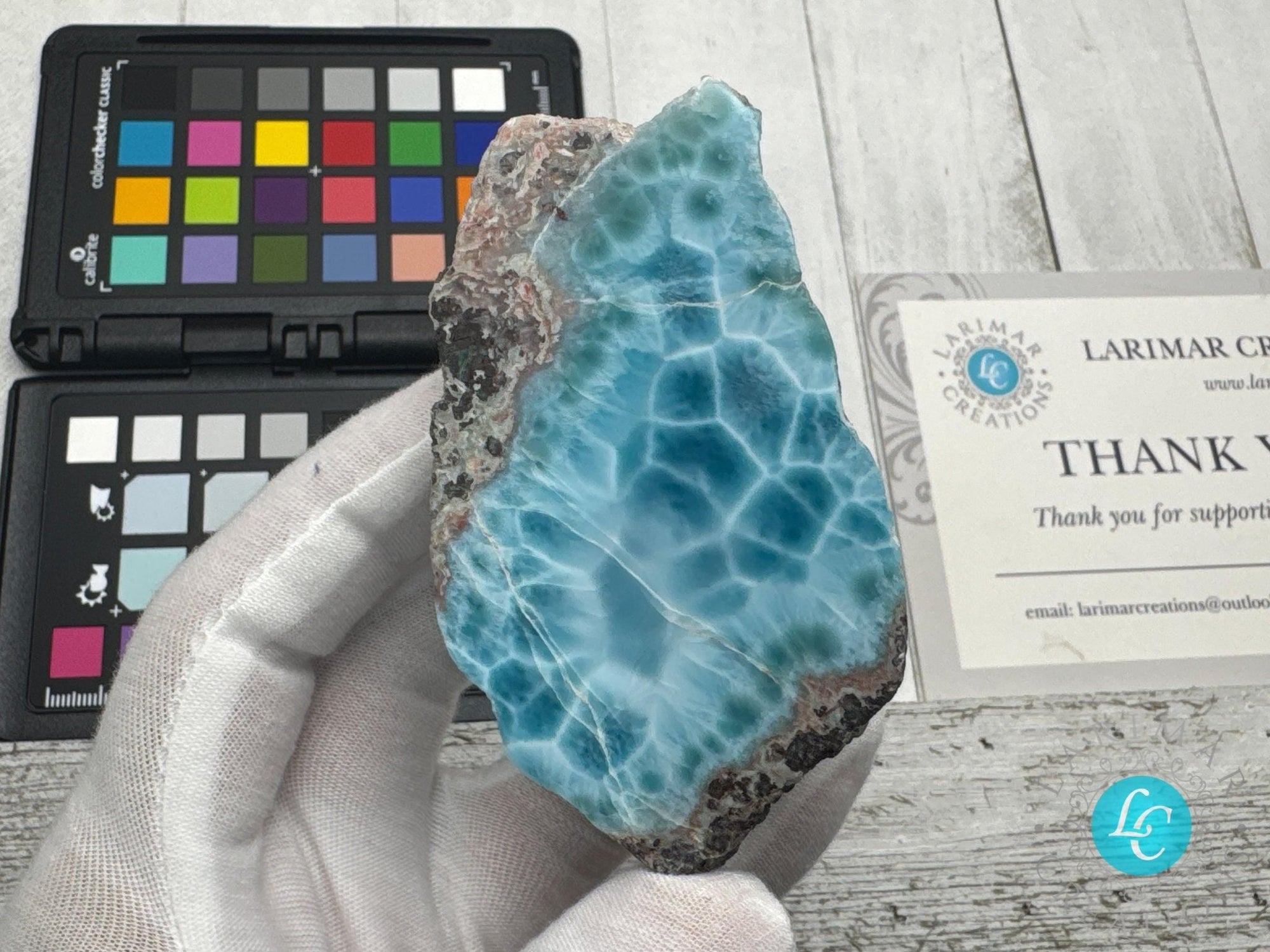 Large Dominican Larimar Freeform Gemstone Specimen - Larimar Creations