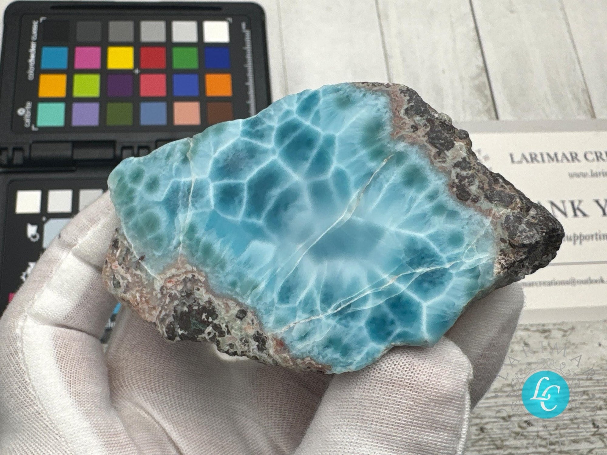Large Dominican Larimar Freeform Gemstone Specimen - Larimar Creations