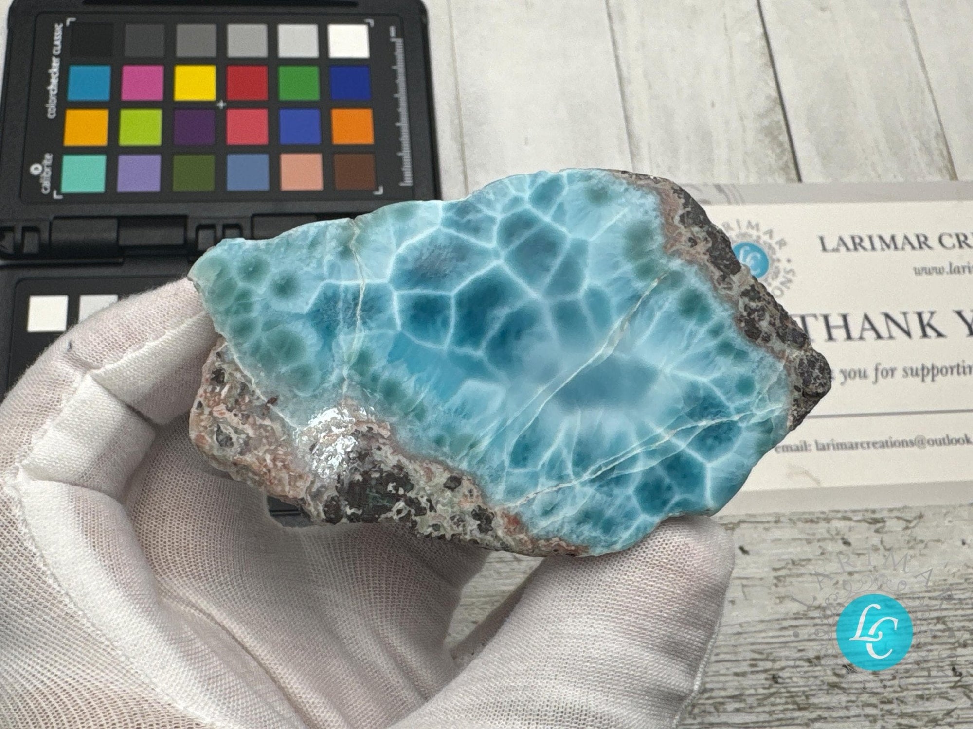 Large Dominican Larimar Freeform Gemstone Specimen - Larimar Creations