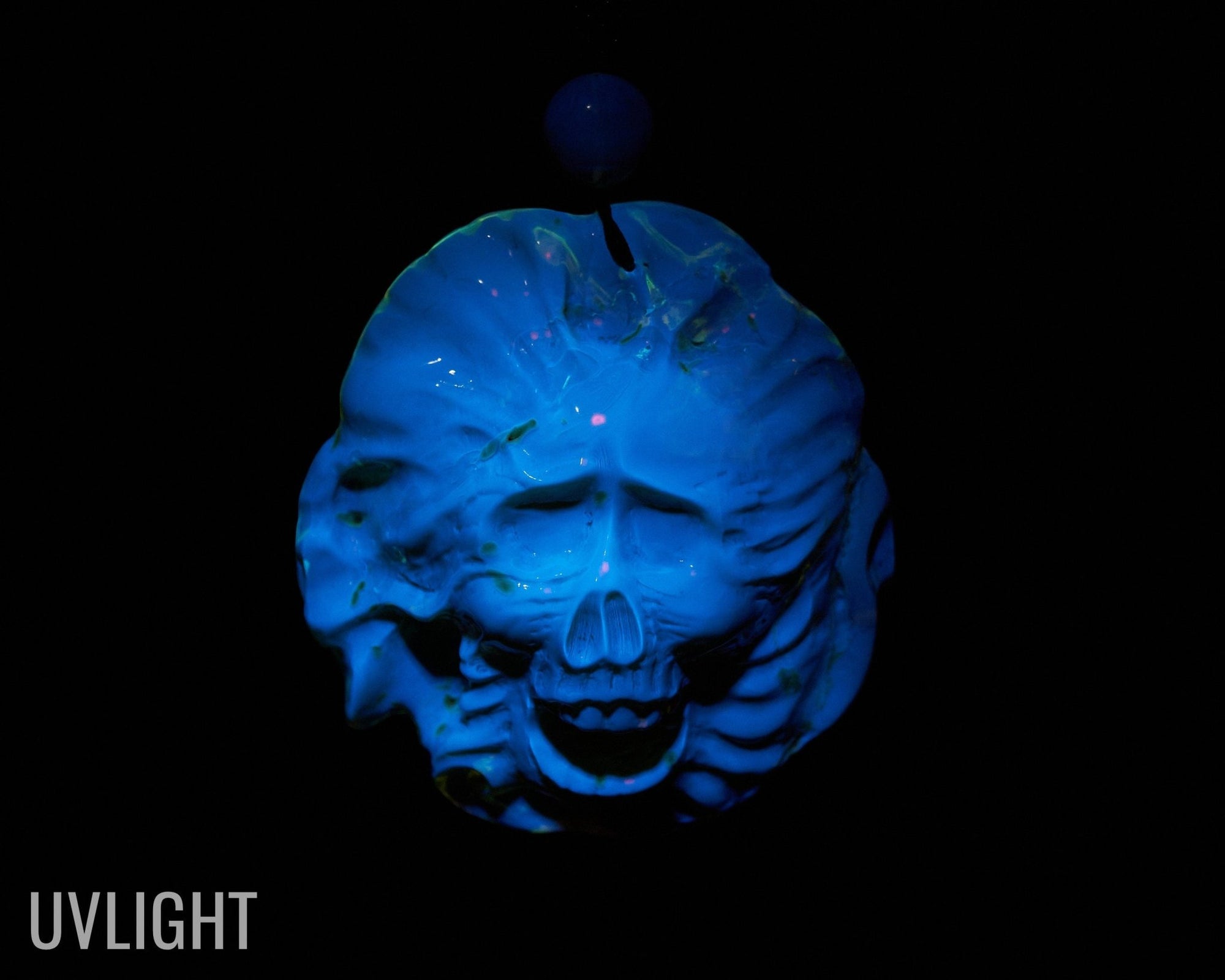 Large Hand - Carved Green Dominican Amber Skull Necklace | Artisan Pendant - Larimar Creations