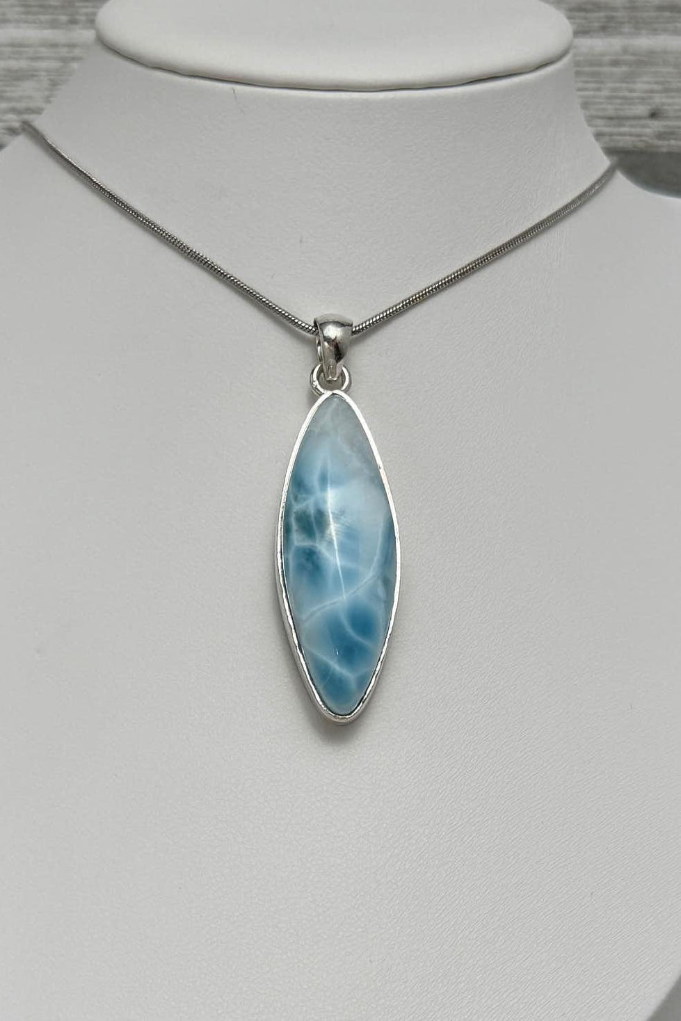 Larimar blue teardrop Pendant - Larimar Creations