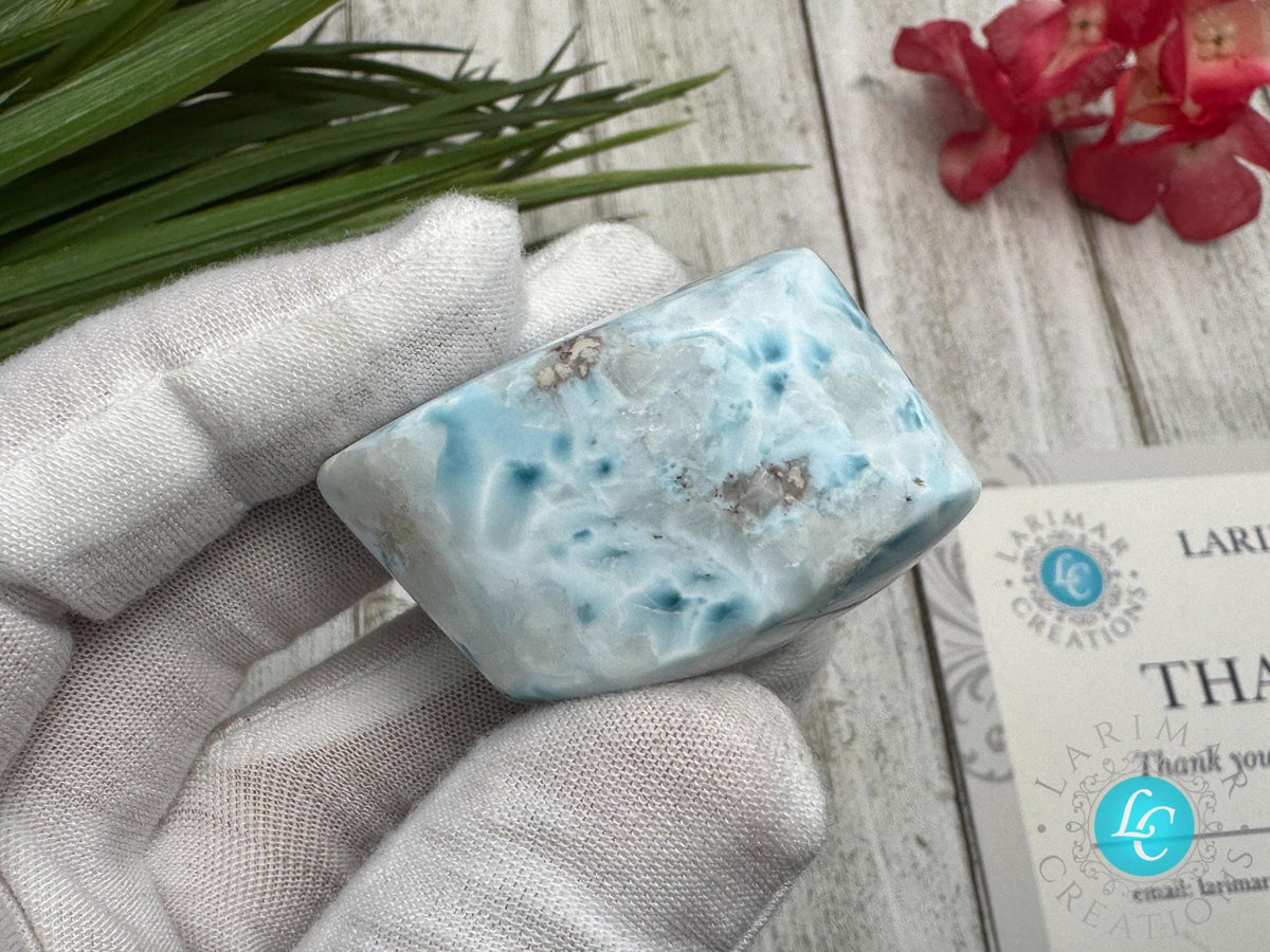 Larimar slab, larimar cabochon, cabochon Larimar , turtleback sea blue pattern, Mother's day gift, small collector's piece