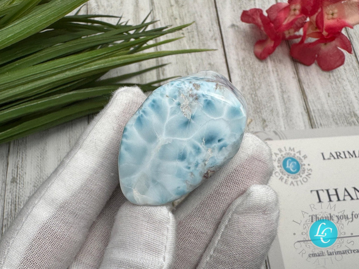 Larimar slab, larimar cabochon, cabochon Larimar , turtleback sea blue pattern, Mother's day gift, small collector's piece
