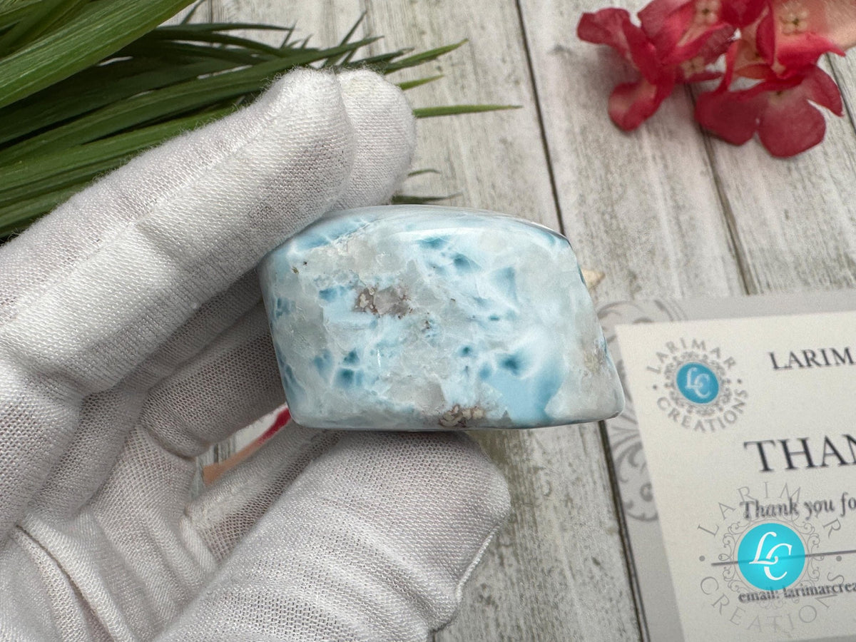Larimar slab, larimar cabochon, cabochon Larimar , turtleback sea blue pattern, Mother's day gift, small collector's piece