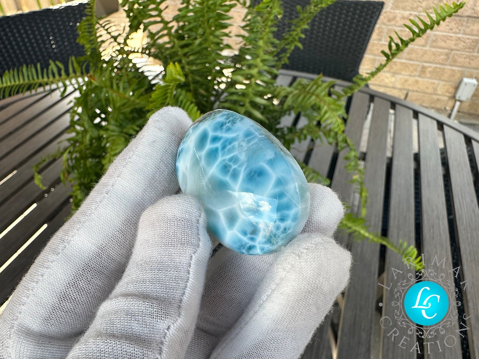 Larimar Cabochon Big Turtleback - Larimar Creations