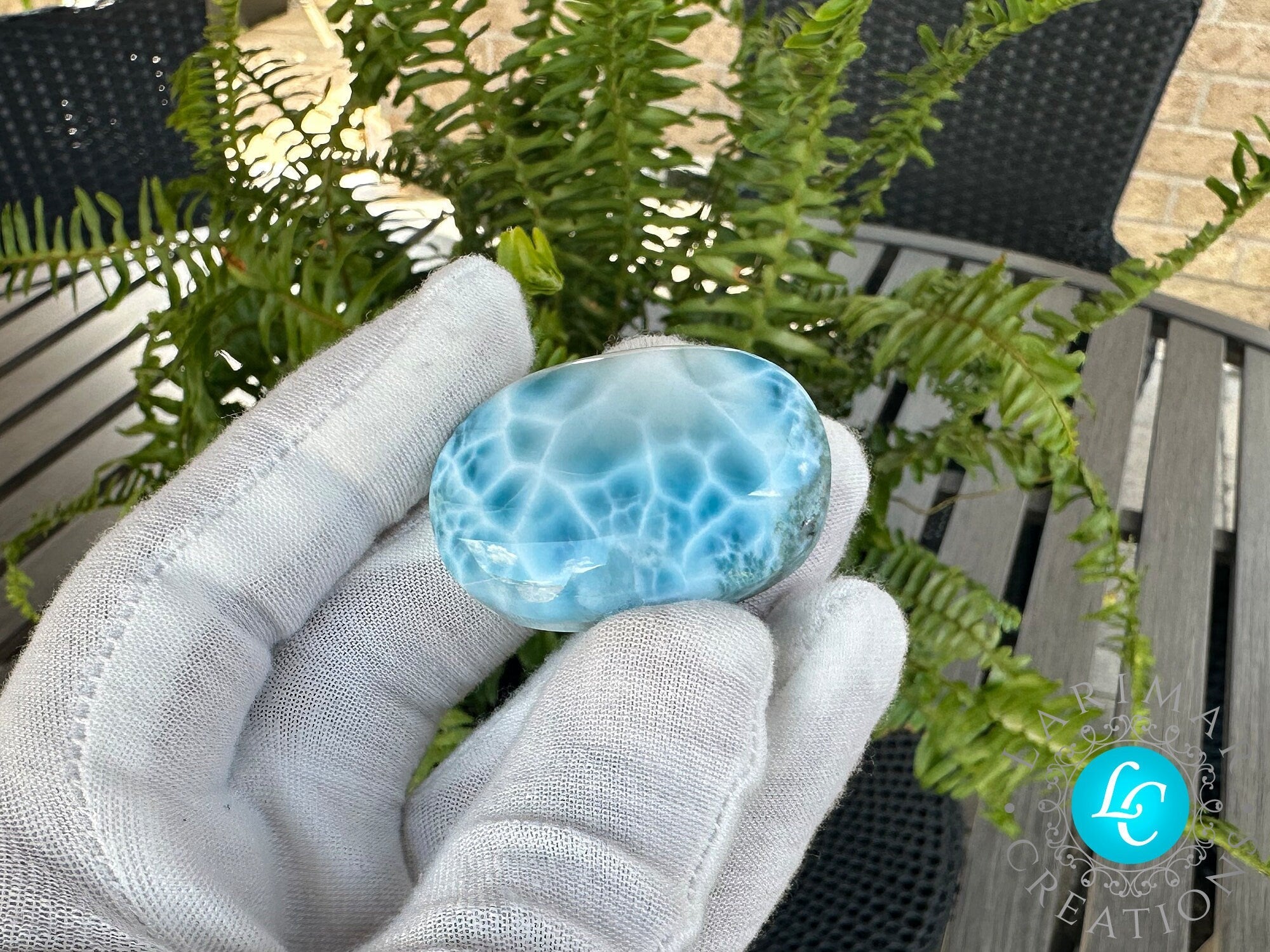 Larimar Cabochon Big Turtleback - Larimar Creations