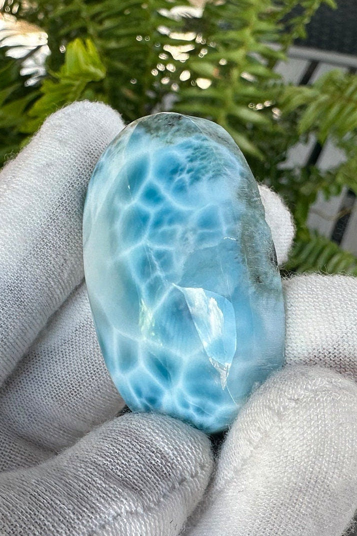 Larimar Cabochon Big Turtleback - Larimar Creations