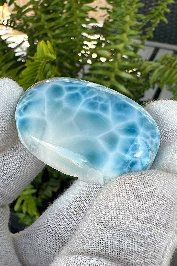 Larimar Cabochon Big Turtleback - Larimar Creations