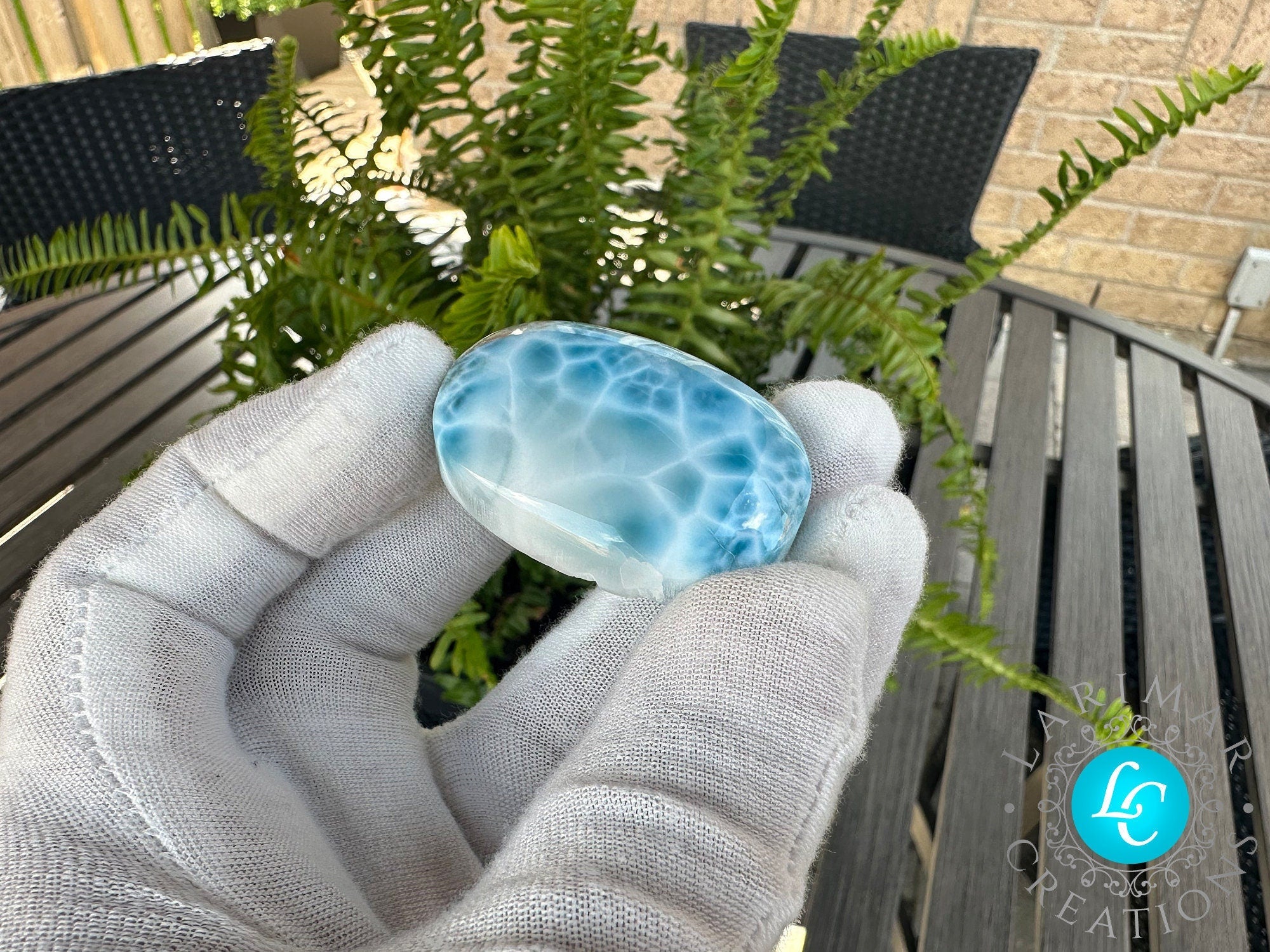 Larimar Cabochon Big Turtleback - Larimar Creations