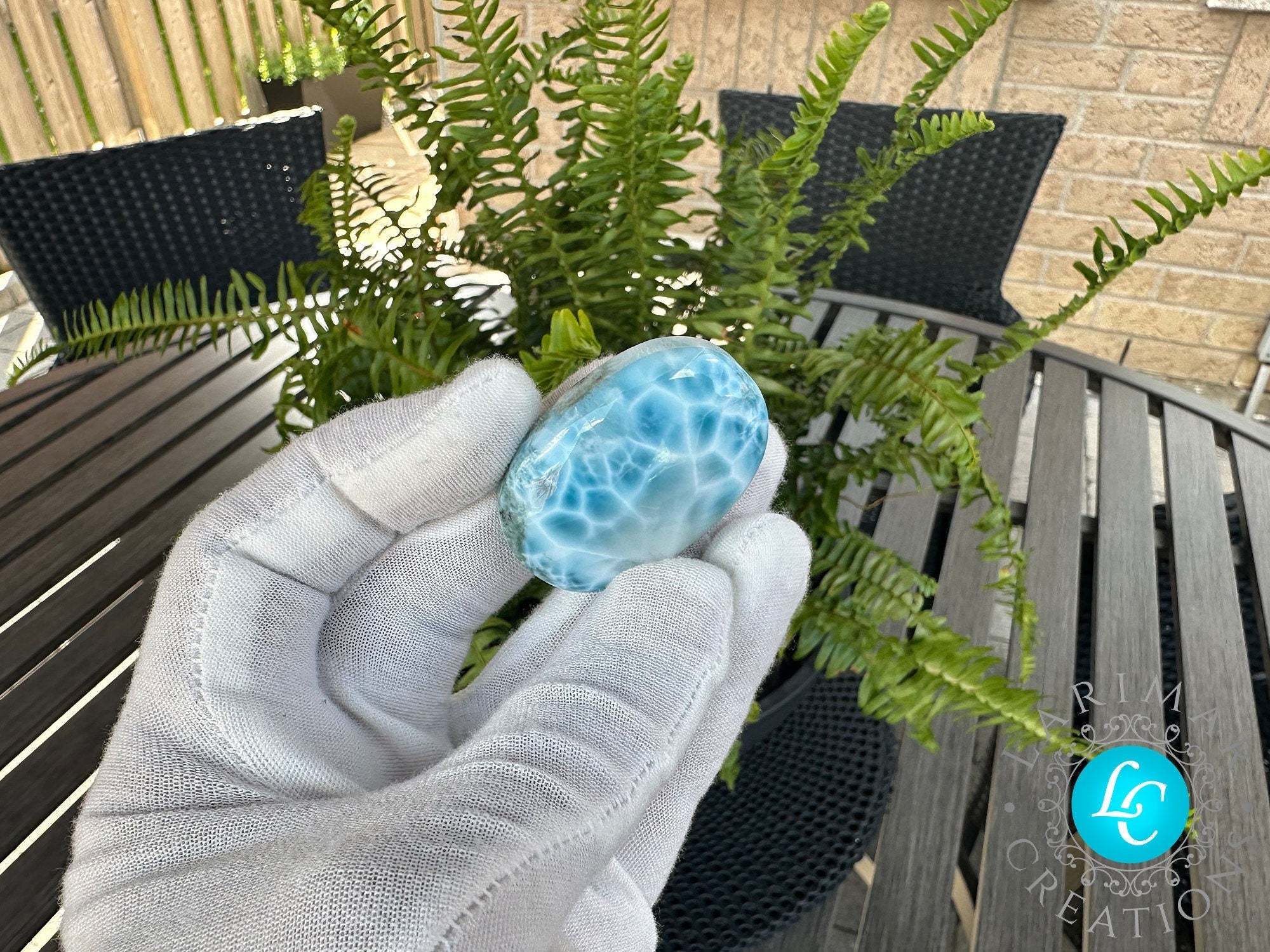 Larimar Cabochon Big Turtleback - Larimar Creations