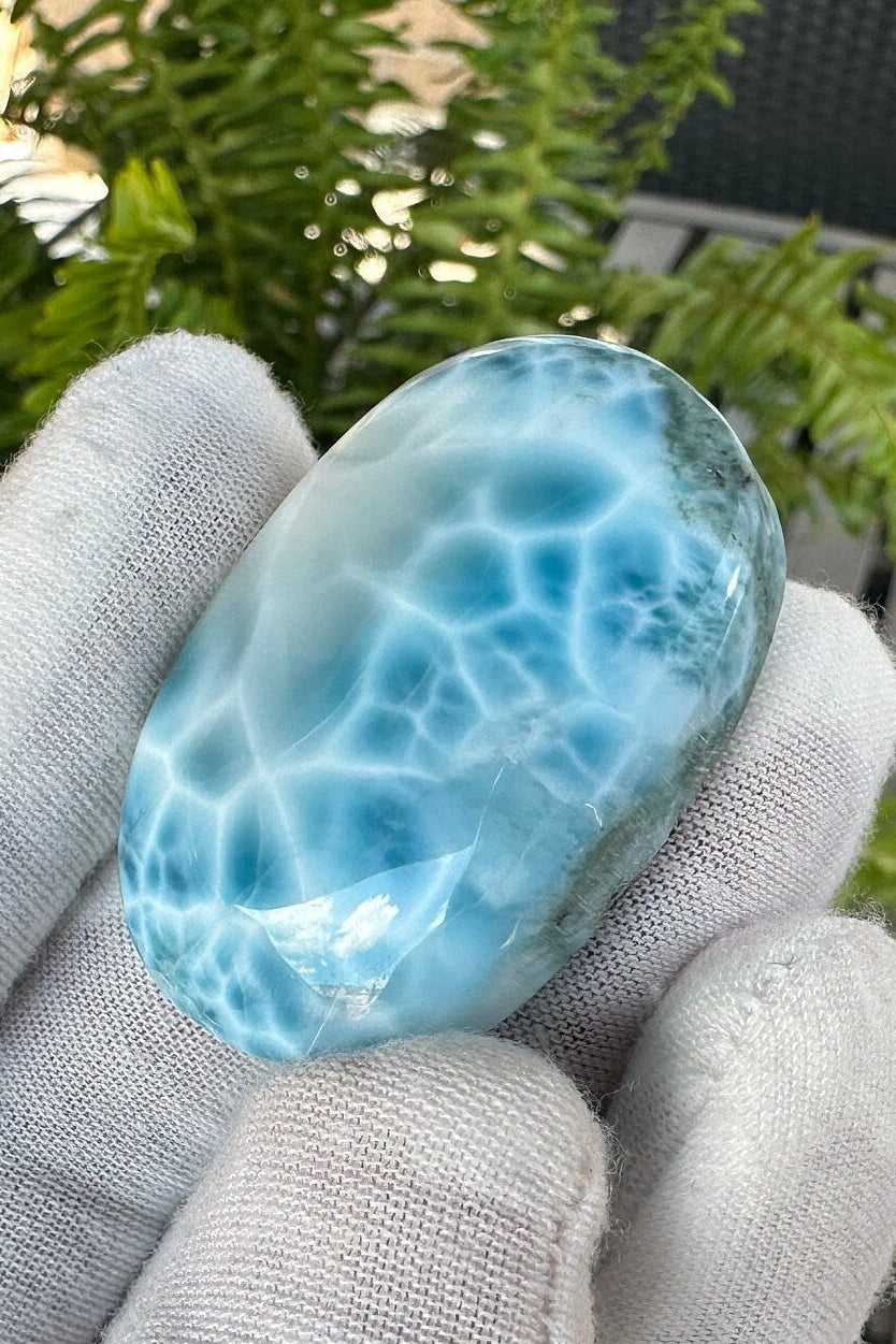 Larimar Cabochon Big Turtleback - Larimar Creations
