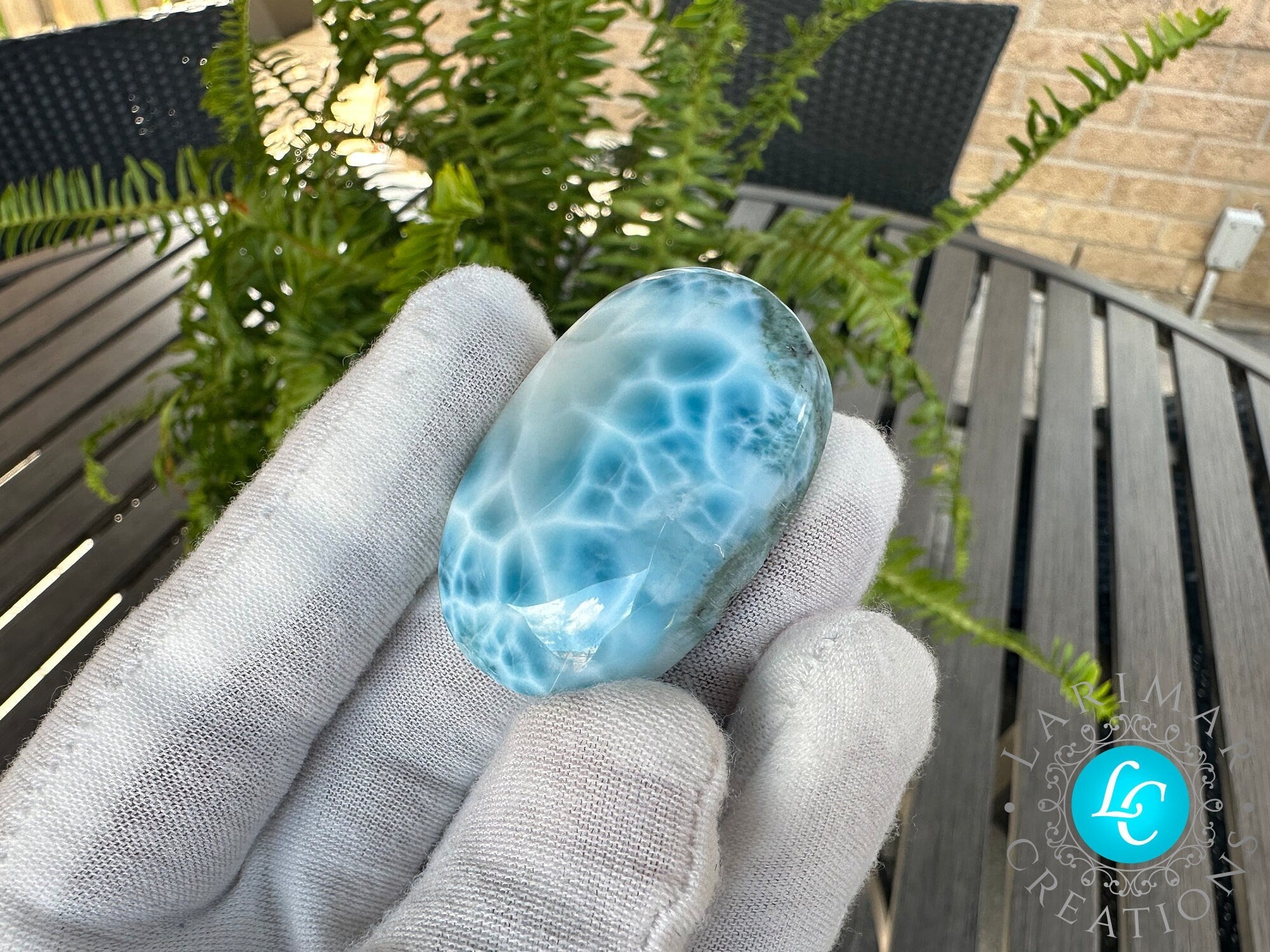 Larimar Cabochon Big Turtleback - Larimar Creations