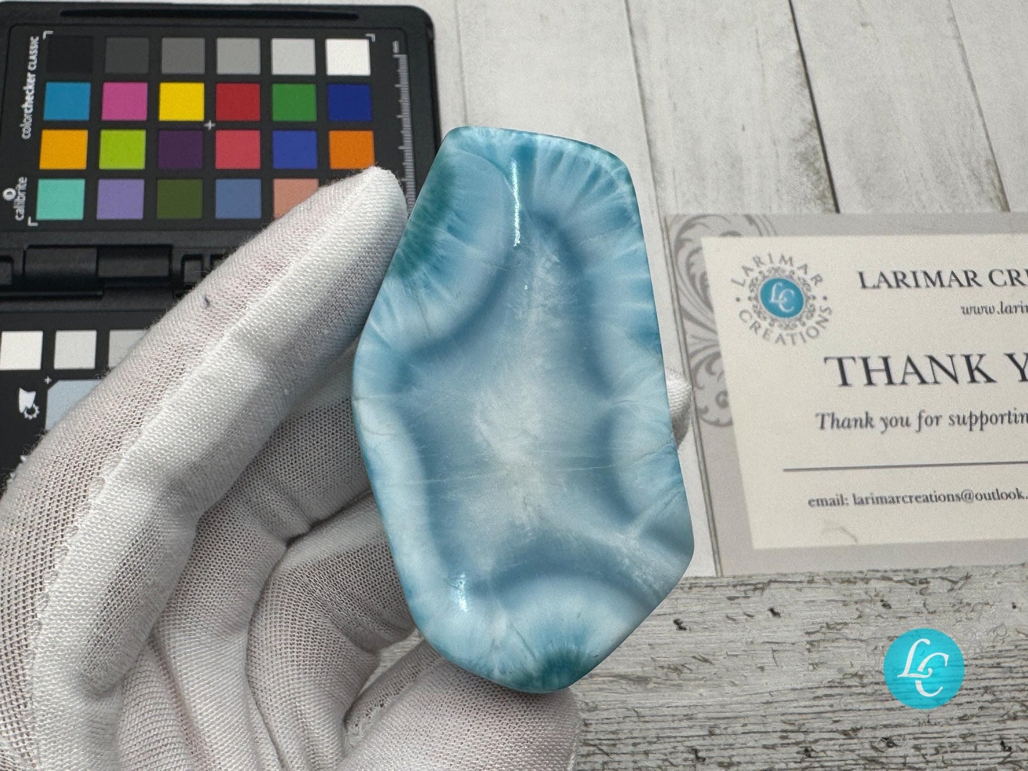 Larimar Cabochon Blue Atlantis Stone Collector&#39;s - Larimar Creations