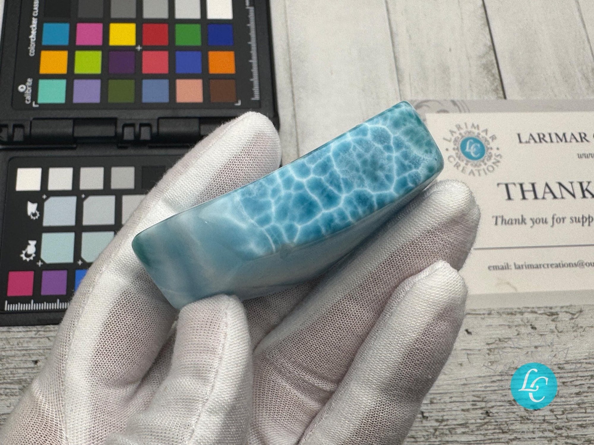 Larimar Cabochon Blue Atlantis Stone Collector&#39;s - Larimar Creations