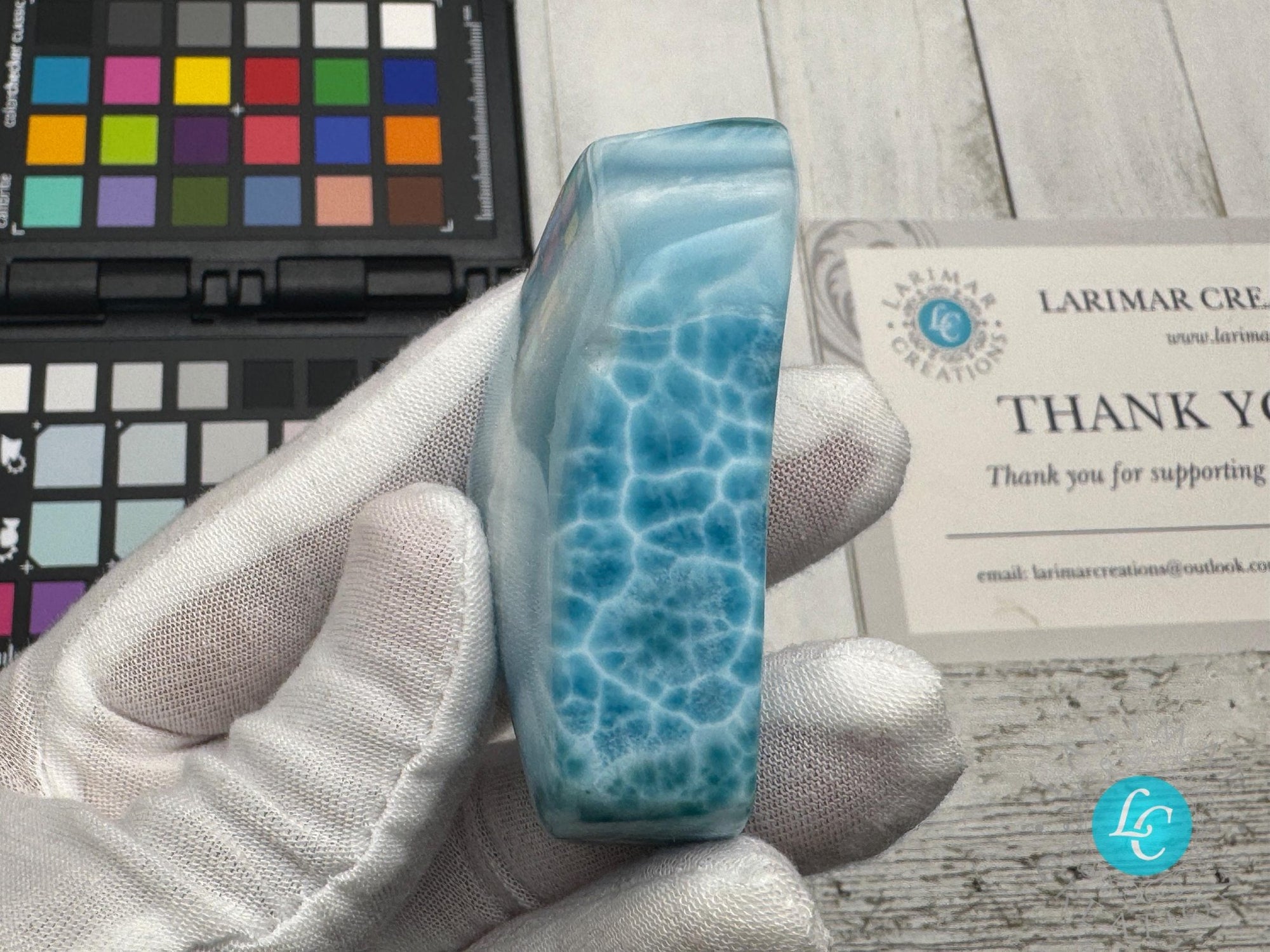 Larimar Cabochon Blue Atlantis Stone Collector&#39;s - Larimar Creations