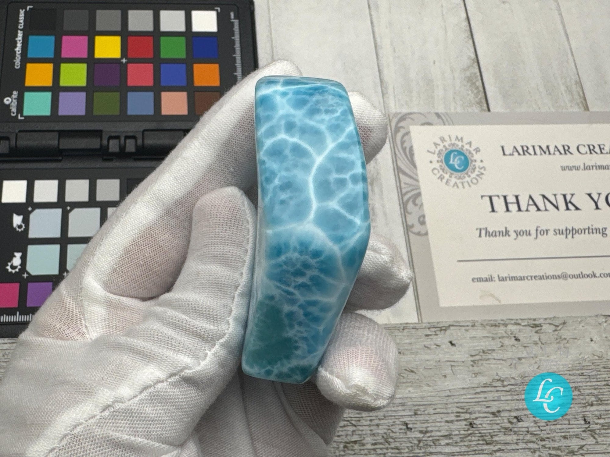 Larimar Cabochon Blue Atlantis Stone Collector&#39;s - Larimar Creations