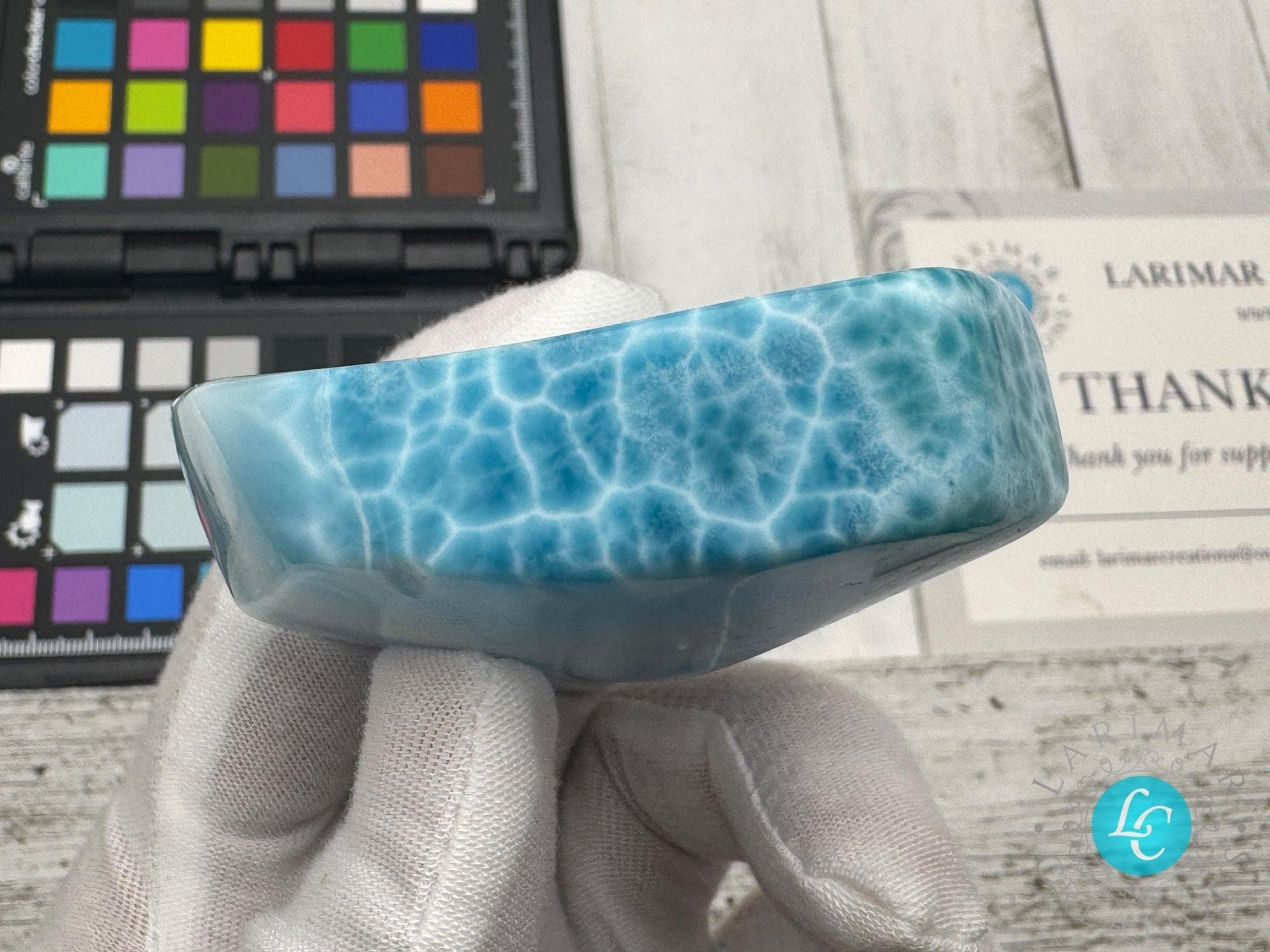 Larimar Cabochon Blue Atlantis Stone Collector&#39;s - Larimar Creations