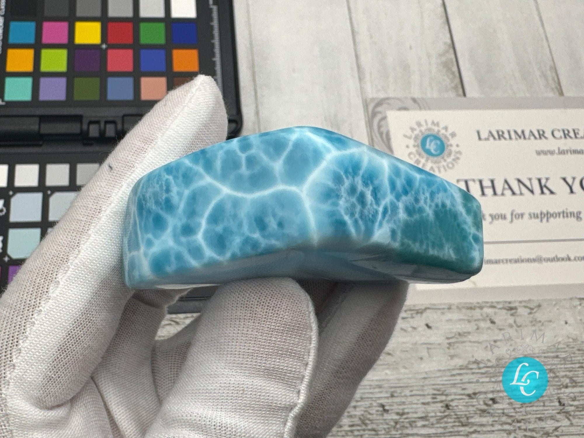 Larimar Cabochon Blue Atlantis Stone Collector&#39;s - Larimar Creations