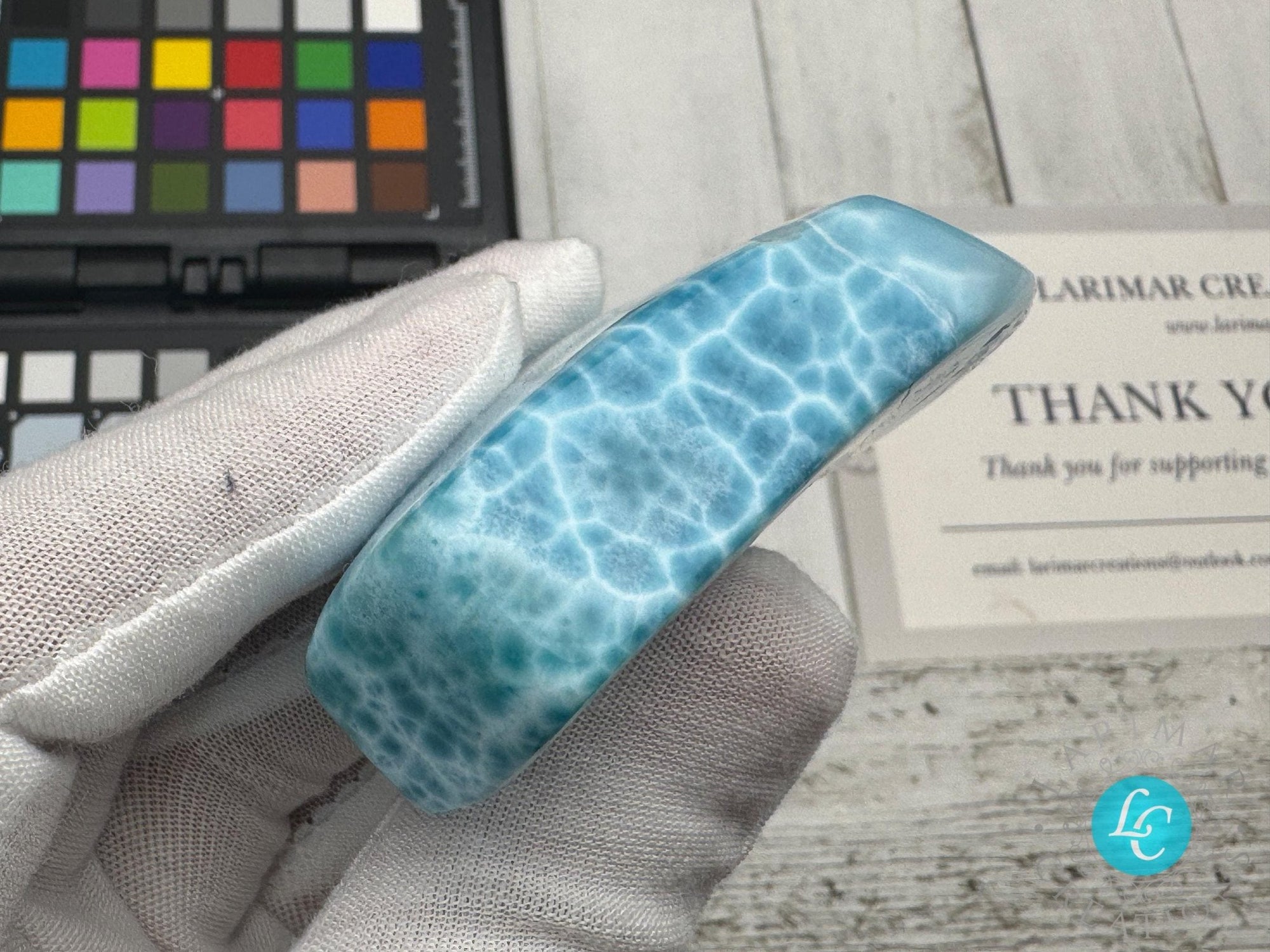 Larimar Cabochon Blue Atlantis Stone Collector&#39;s - Larimar Creations