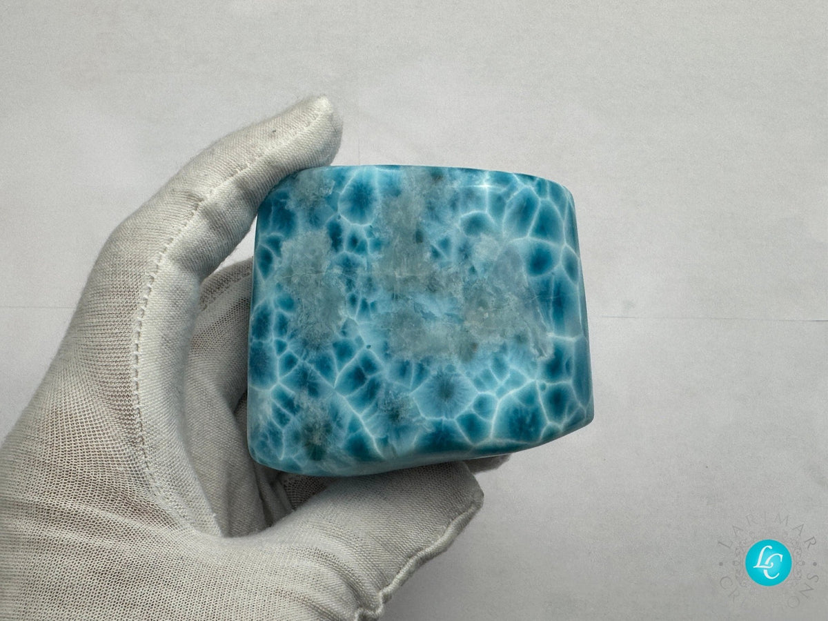 Super Blue Larimar, Larimar Cabochon Mirror Polished, AAAA Quality Dominican, Gemstone Collector's Piece,