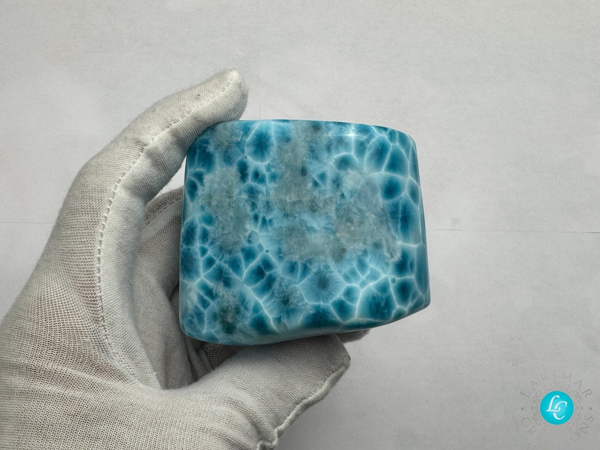 Super Blue Larimar, Larimar Cabochon Mirror Polished, AAAA Quality Dominican, Gemstone Collector&#39;s Piece,