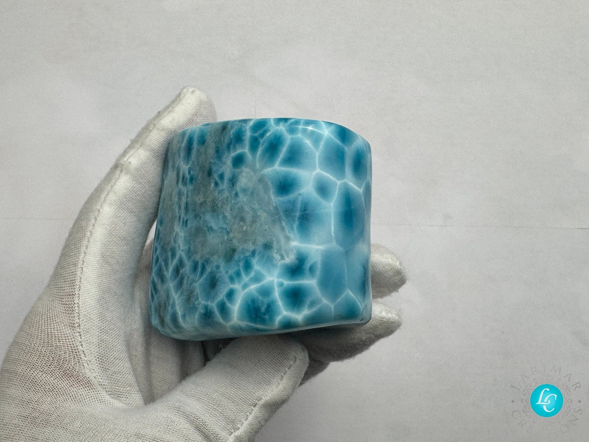 Super Blue Larimar, Larimar Cabochon Mirror Polished, AAAA Quality Dominican, Gemstone Collector's Piece,