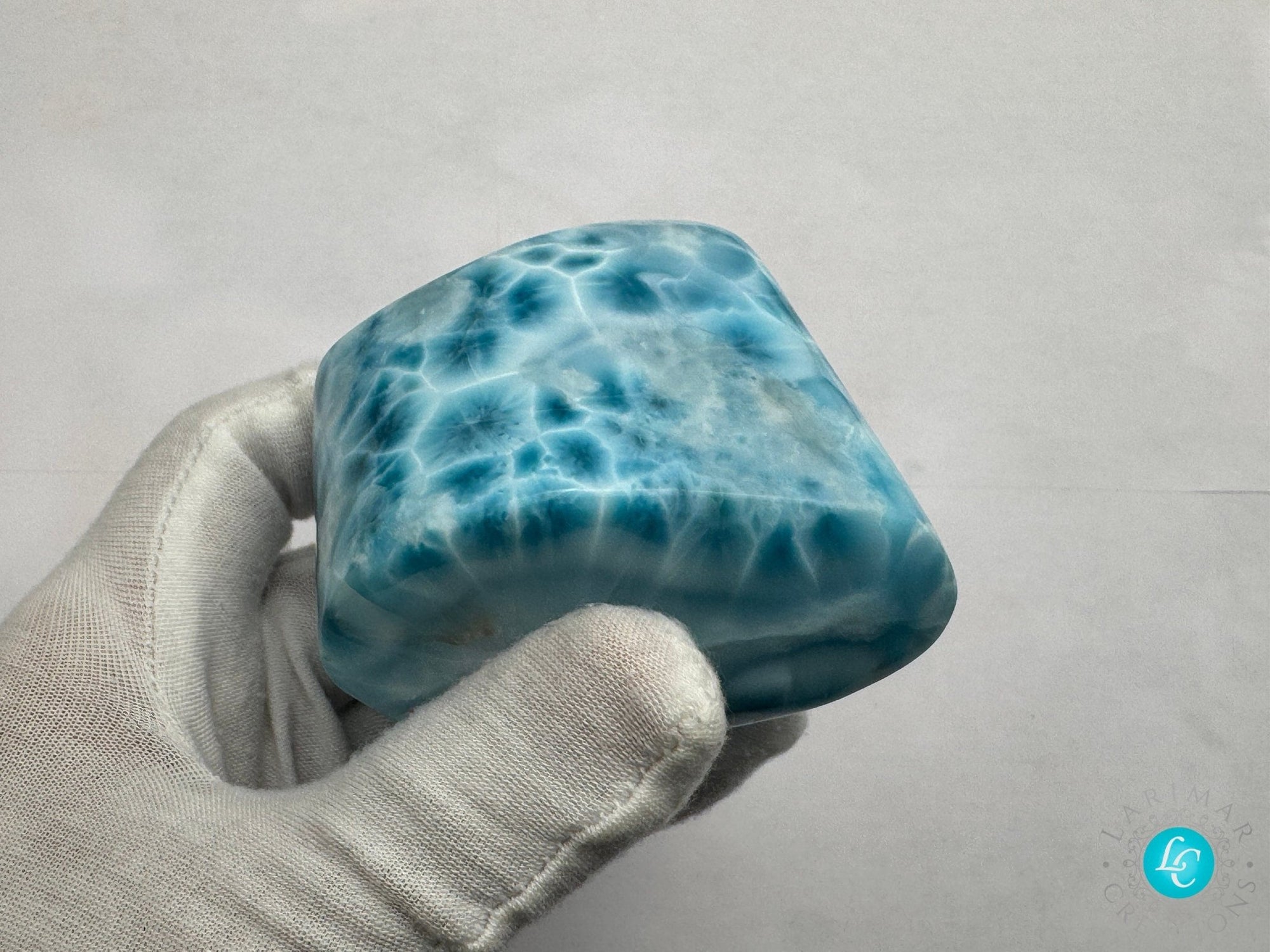 Super Blue Larimar, Larimar Cabochon Mirror Polished, AAAA Quality Dominican, Gemstone Collector&#39;s Piece,