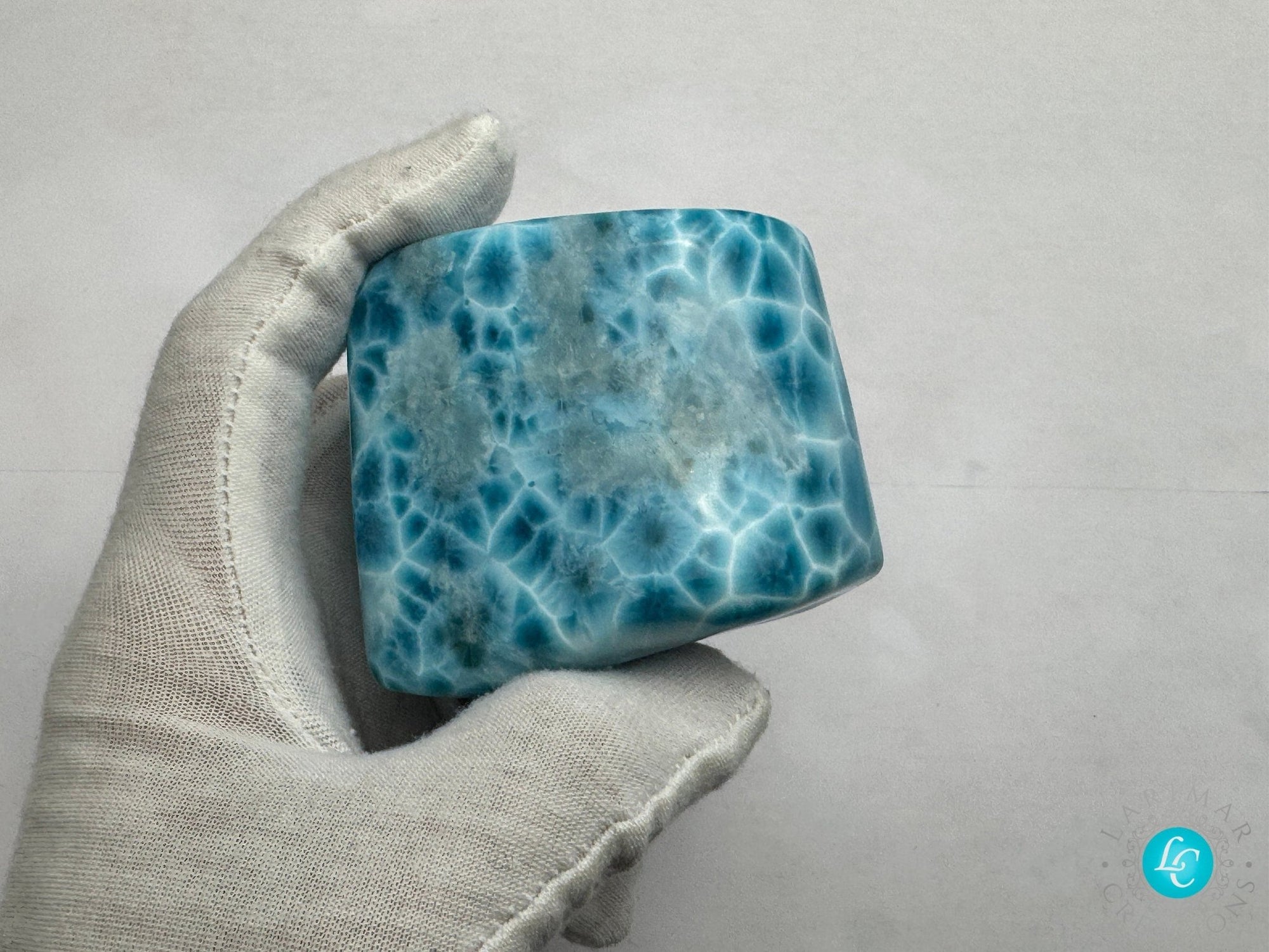 Super Blue Larimar, Larimar Cabochon Mirror Polished, AAAA Quality Dominican, Gemstone Collector&#39;s Piece,
