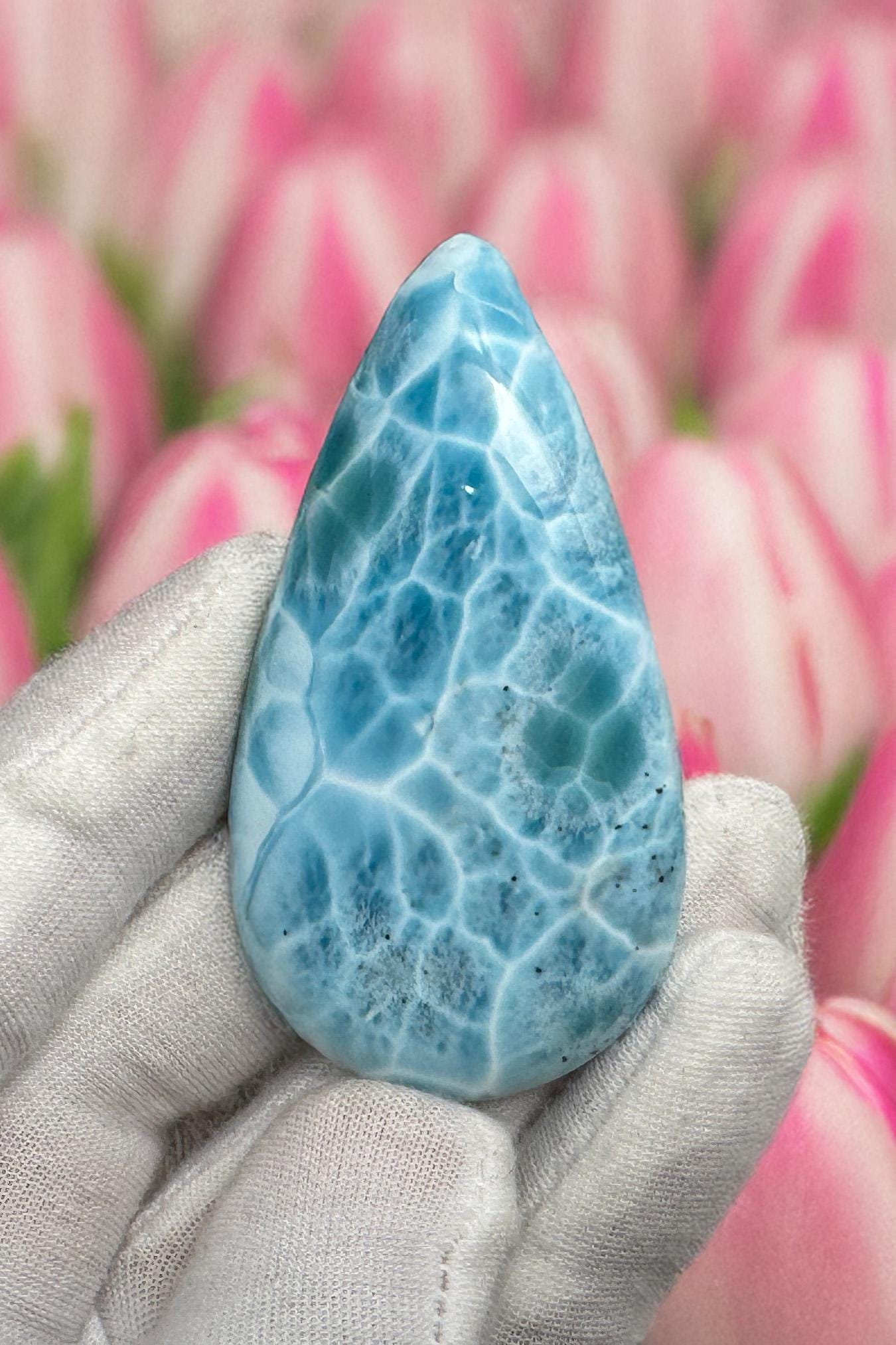 Larimar Cabochon Stone, super blue large Larimar, Natural Larimar Dominican, Hi Quality 202.5 carats cabochon, Collector's