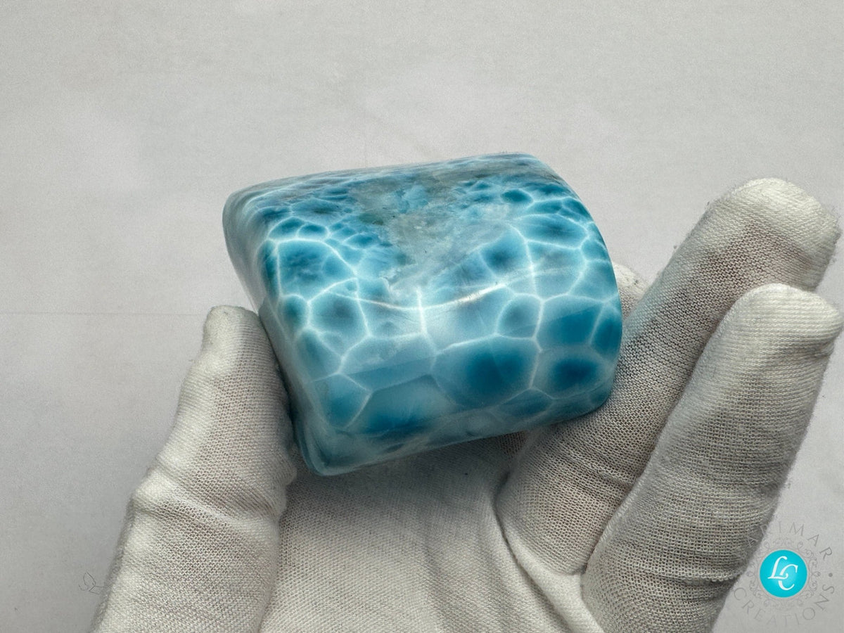 Super Blue Larimar, Larimar Cabochon Mirror Polished, AAAA Quality Dominican, Gemstone Collector's Piece,