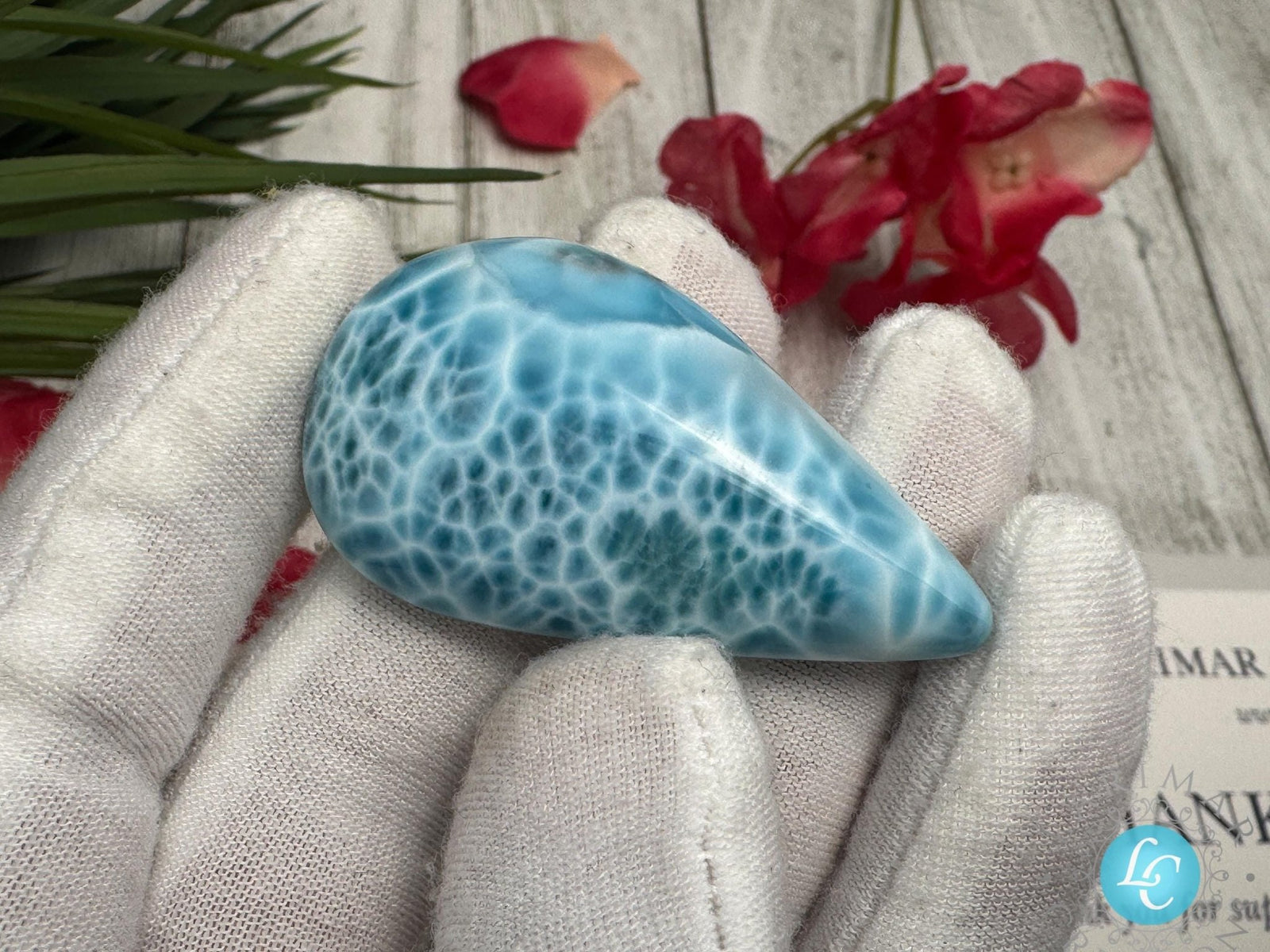 Natural Large Larimar Cabochon for Jewelry Making - Unique Blue Gemstone for Wire Wrapping, Pendant Crafting, or