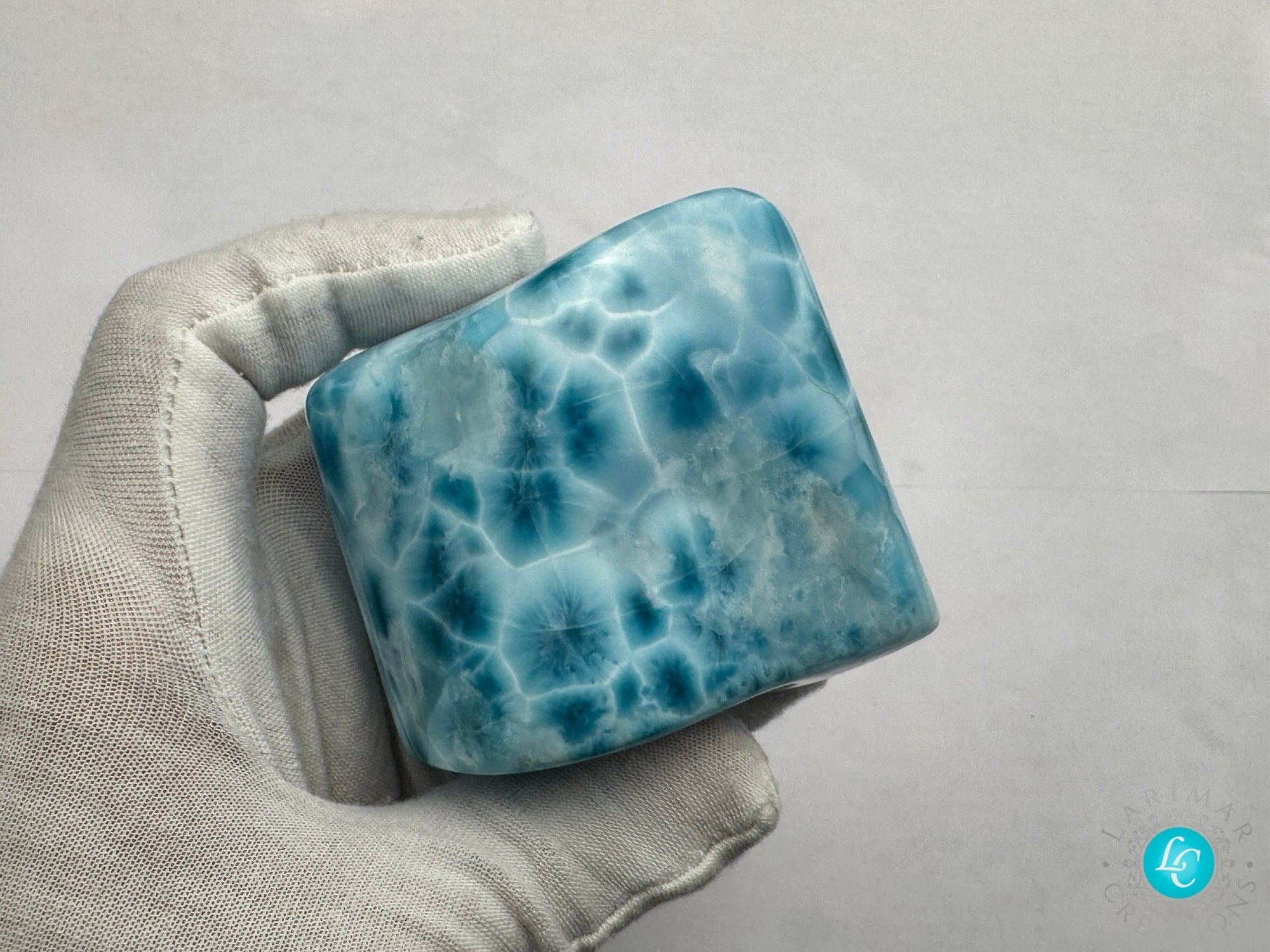 Super Blue Larimar, Larimar Cabochon Mirror Polished, AAAA Quality Dominican, Gemstone Collector&#39;s Piece,