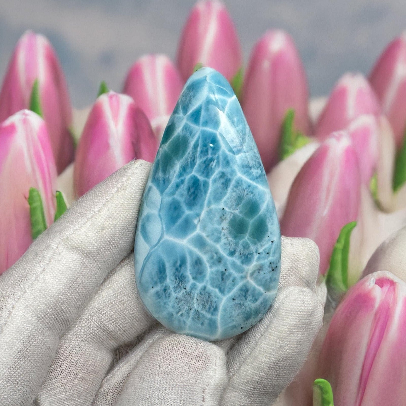 Larimar Cabochon Stone, super blue large Larimar, Natural Larimar Dominican, Hi Quality 202.5 carats cabochon, Collector's