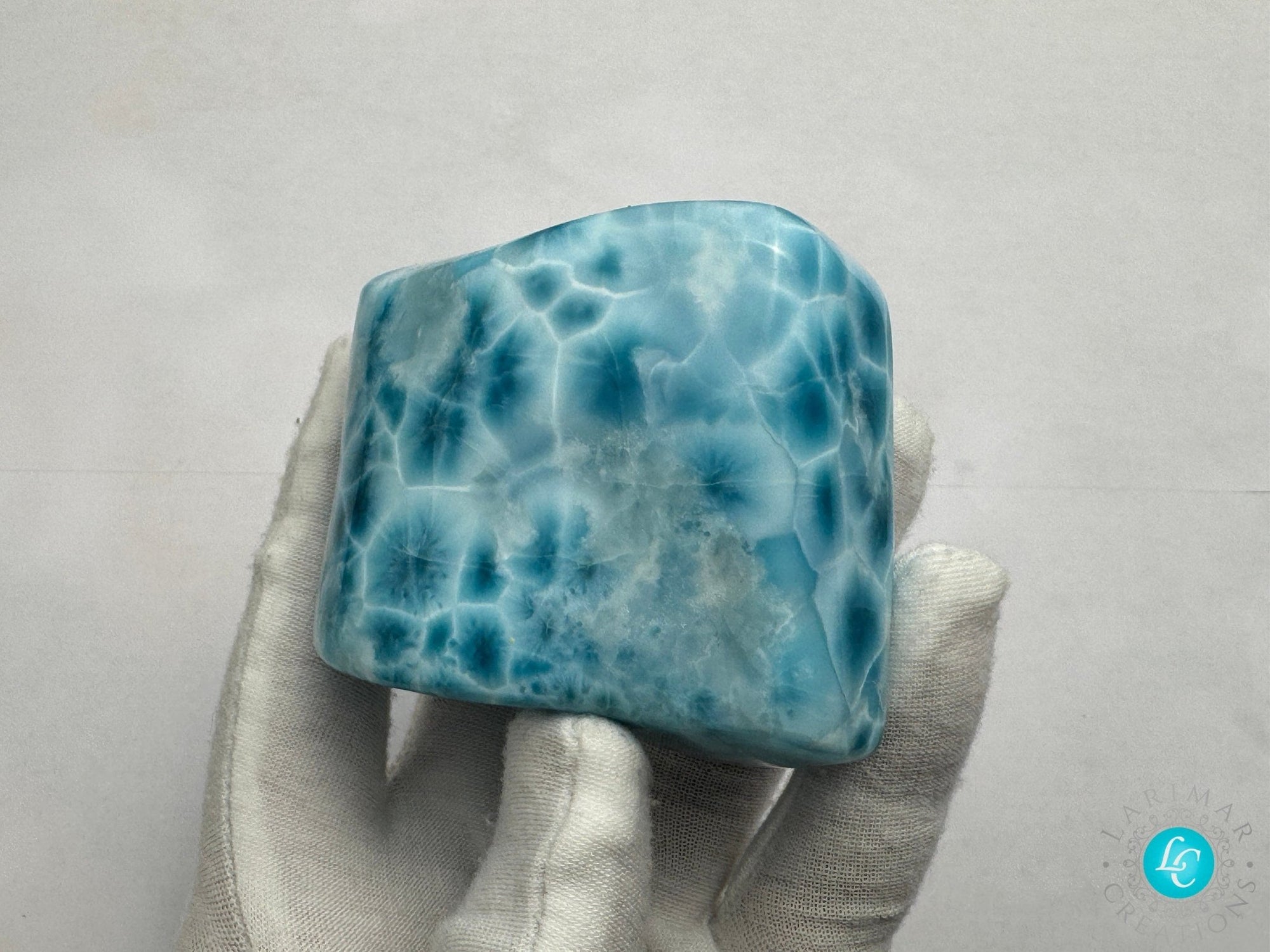 Super Blue Larimar, Larimar Cabochon Mirror Polished, AAAA Quality Dominican, Gemstone Collector&#39;s Piece,