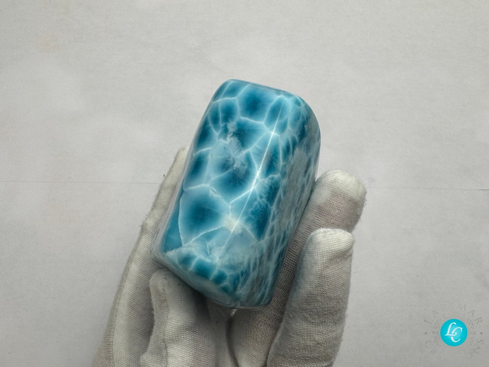 Super Blue Larimar, Larimar Cabochon Mirror Polished, AAAA Quality Dominican, Gemstone Collector&#39;s Piece,