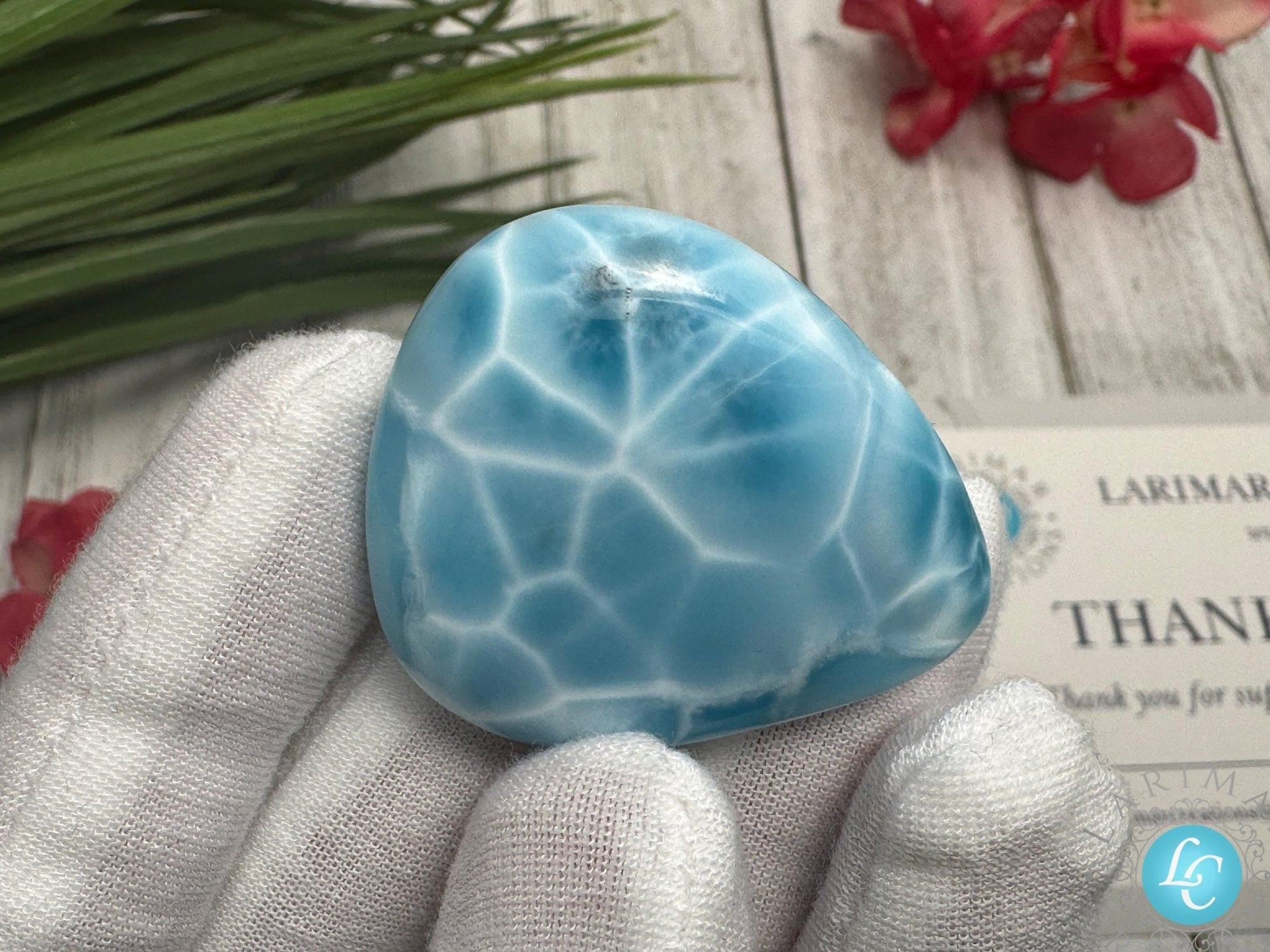 Larimar Cabochon Gemstone, large Larimar Collector's specimen - Larimar Creations